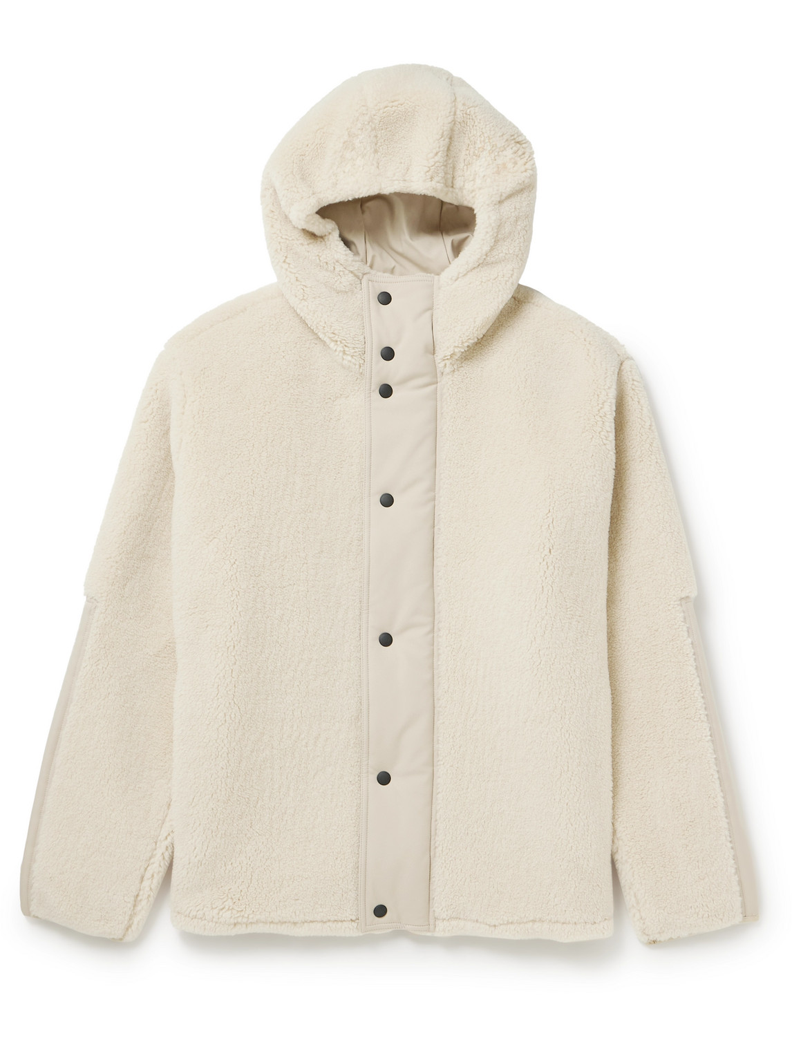 Loro Piana Shell-trimmed Cashmere And Silk-blend Fleece Jacket In Neutrals