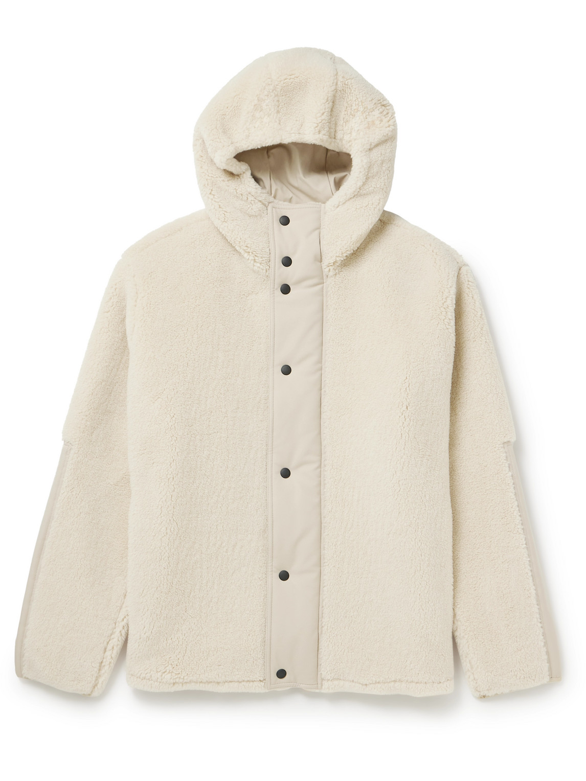 Shell-Trimmed Cashmere and Silk-Blend Fleece Jacket