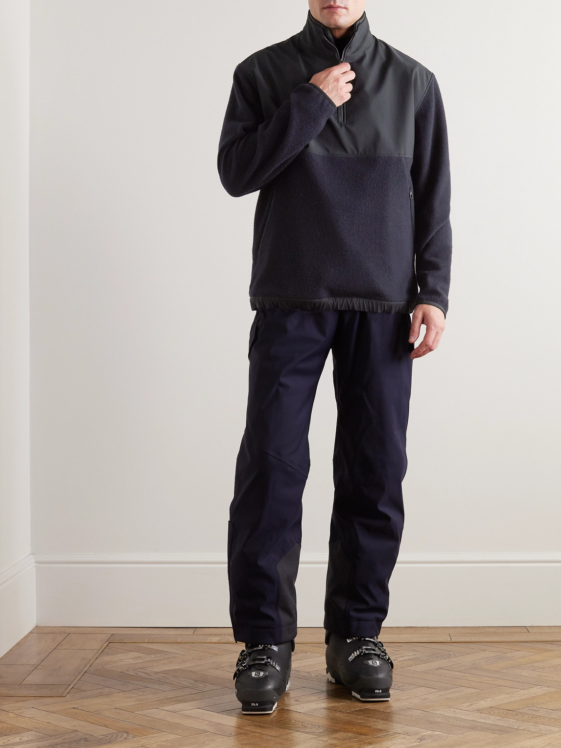 Cashmere and Virgin Wool-Blend Shell Half-Zip Sweatshirt — 2