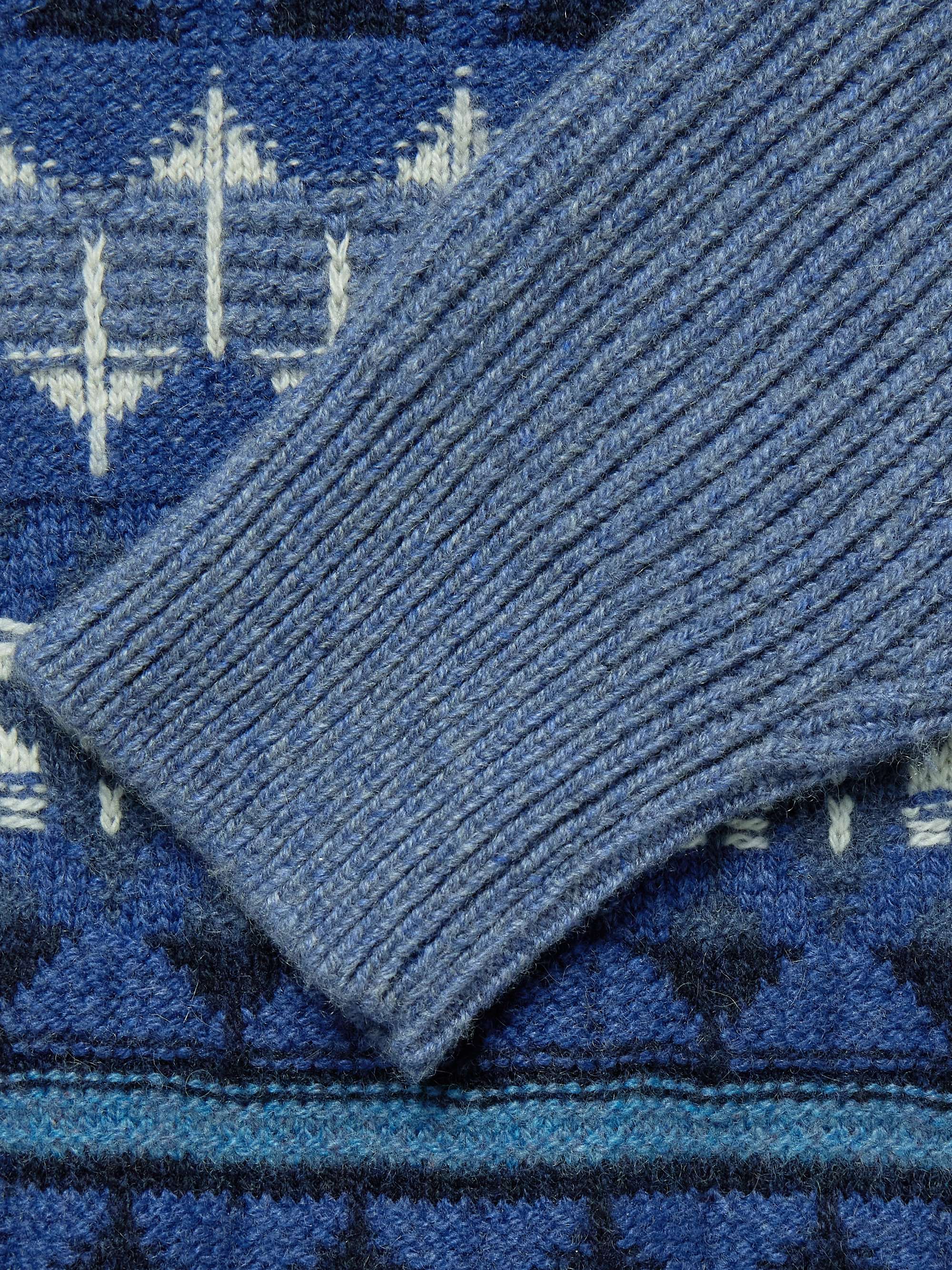 LORO PIANA Fair Isle Ribbed-Knit Cashmere Half-Zip Sweater for Men | MR ...