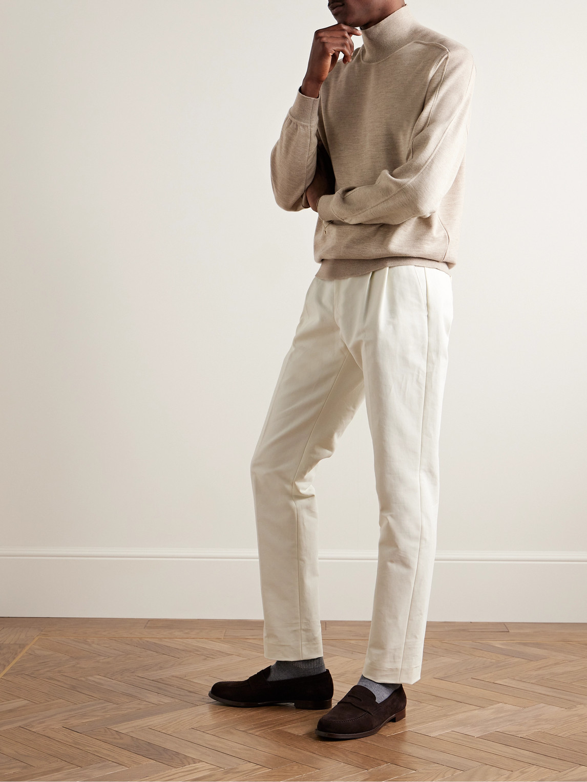 Loro Piana Cashmere Rollneck Sweater In Neutrals