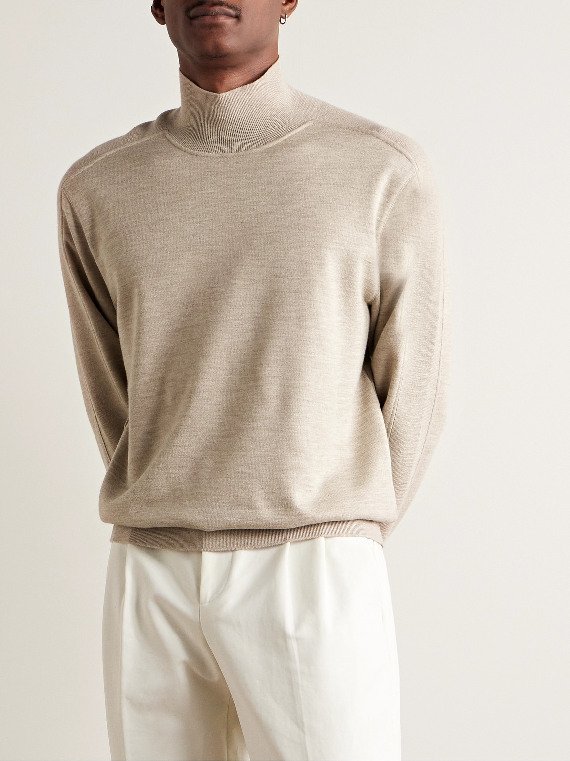 Loro Piana Cashmere Rollneck Sweater In Neutrals