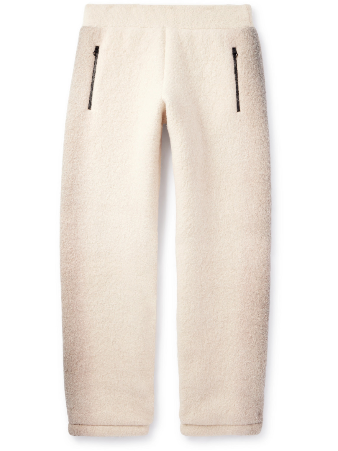 Loro Piana Straight-leg Dégradé Cashmere-fleece Sweatpants In Gray