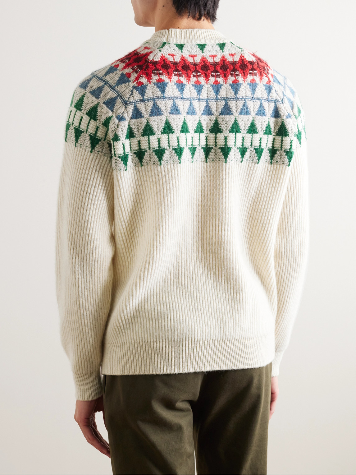 Shop Loro Piana Fair Isle Cashmere Sweater In Neutrals