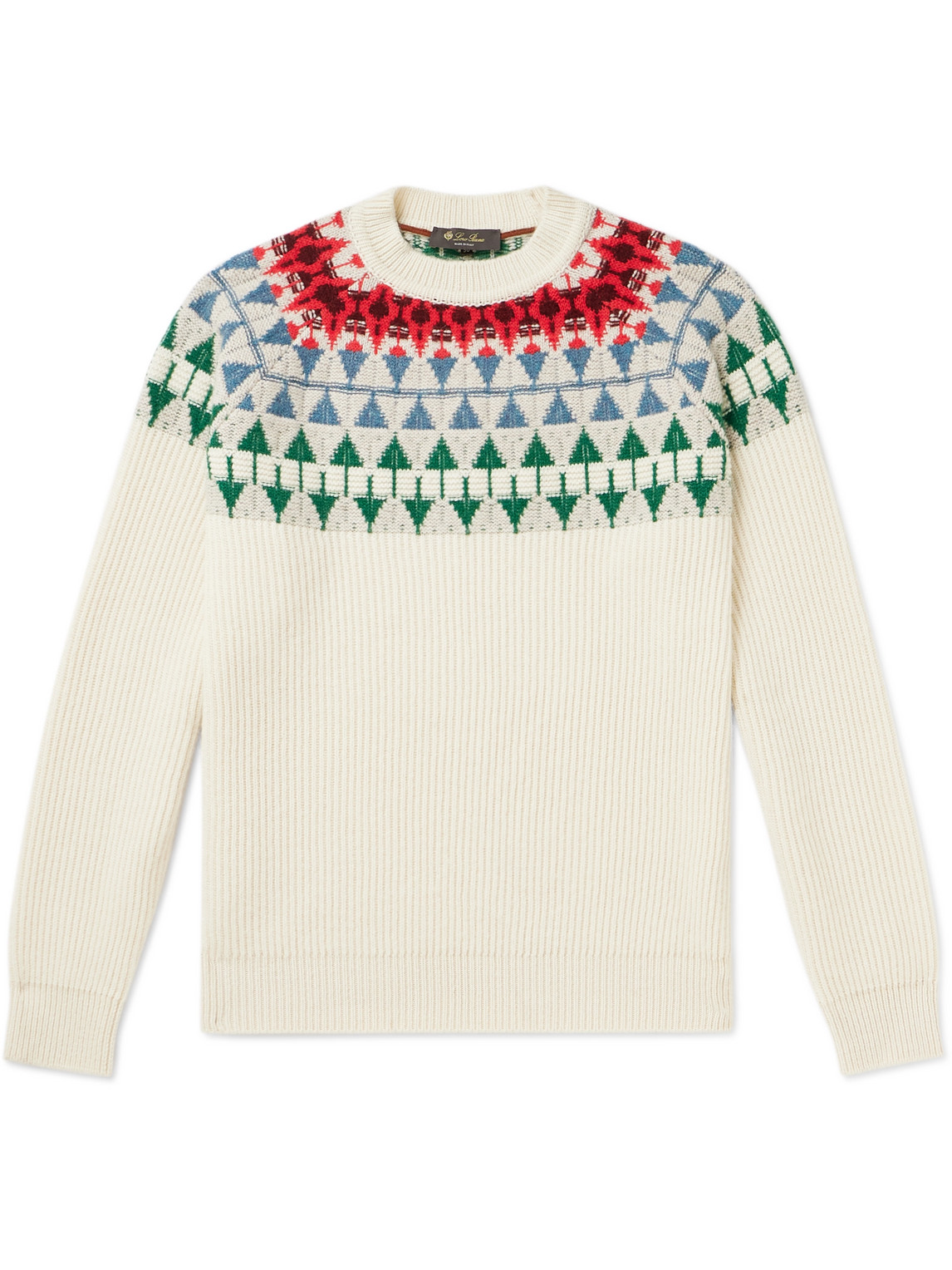 Loro Piana Fair Isle Cashmere Jumper In Neutrals