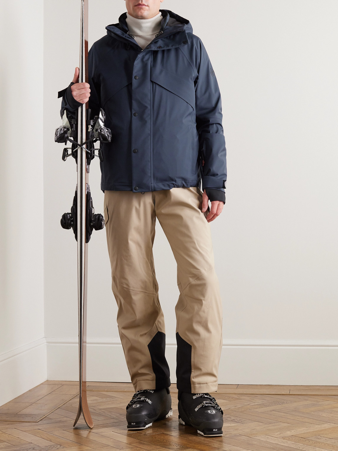 Zurs Ribbed Knit-Trimmed Shell Hooded Ski Jacket — 2