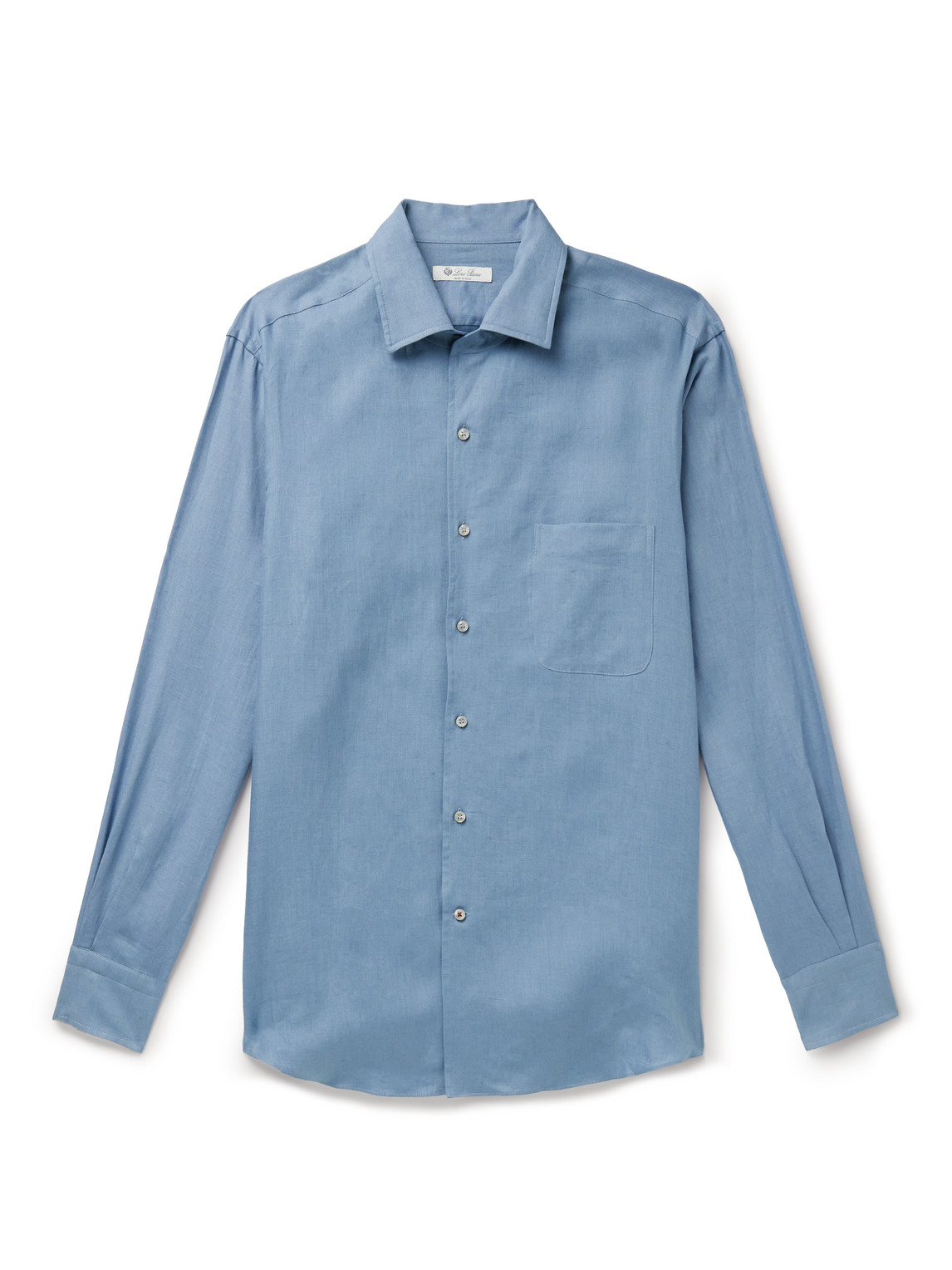 Loro Piana Andre Arizona Linen Shirt In Blue