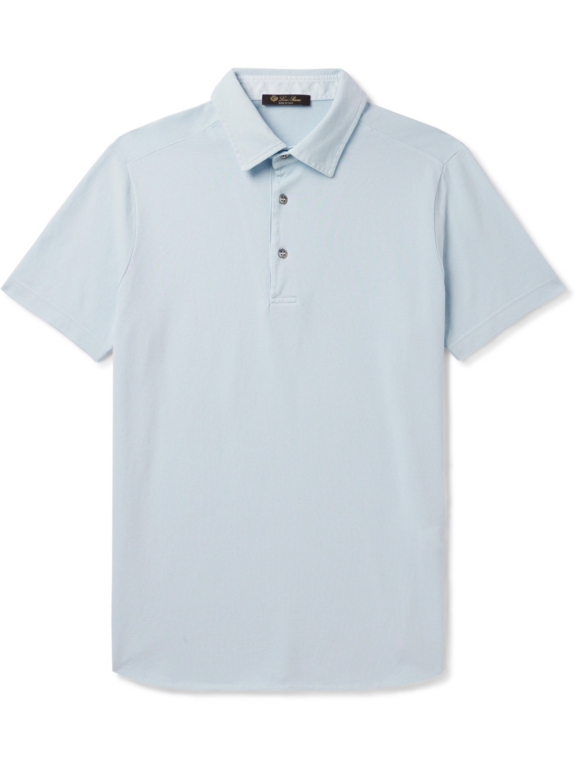 Loro Piana Cotton-piqué Polo Shirt In Blue