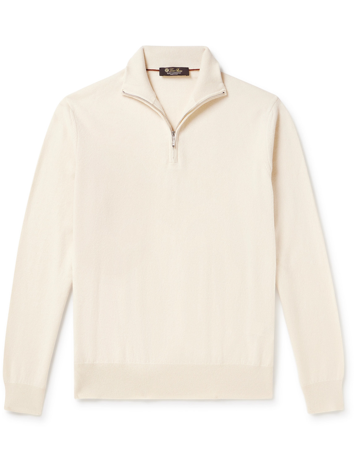 Loro Piana Slim-fit Baby Cashmere Half-zip Sweater In Neutrals