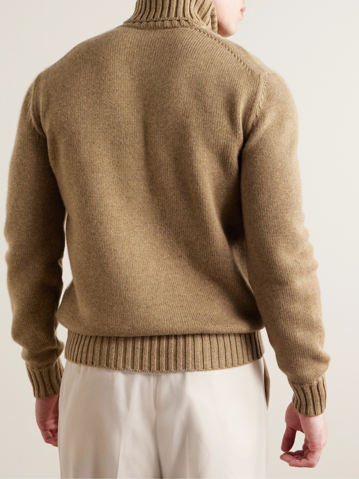 Shop Loro Piana Grafton Cashmere Rollneck Sweater In Brown