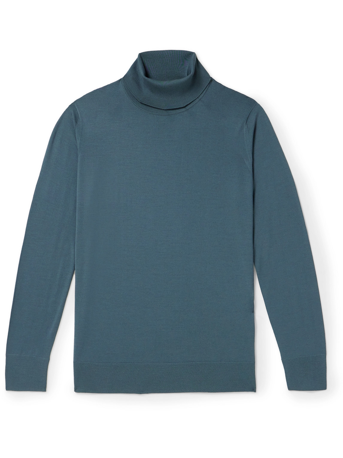 Loro Piana Wish® Virgin Wool Rollneck Sweater In Blue