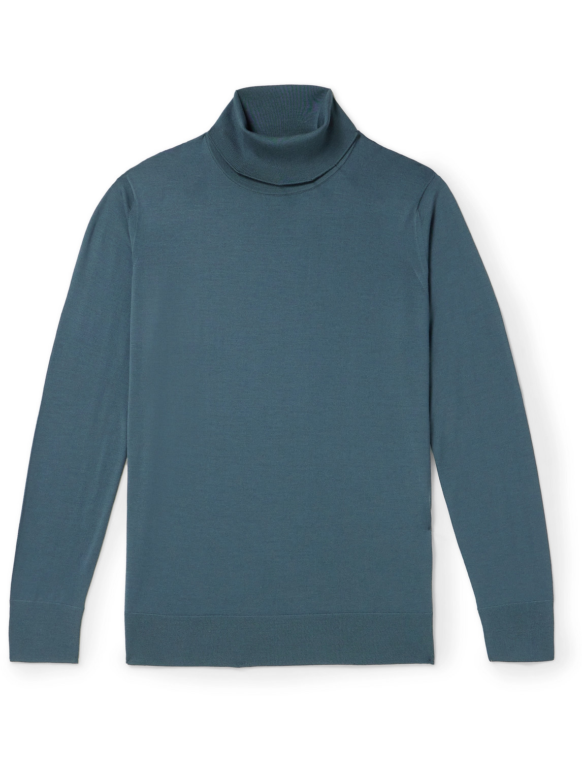 Loro Piana Wish® Virgin Wool Rollneck Jumper In Blue