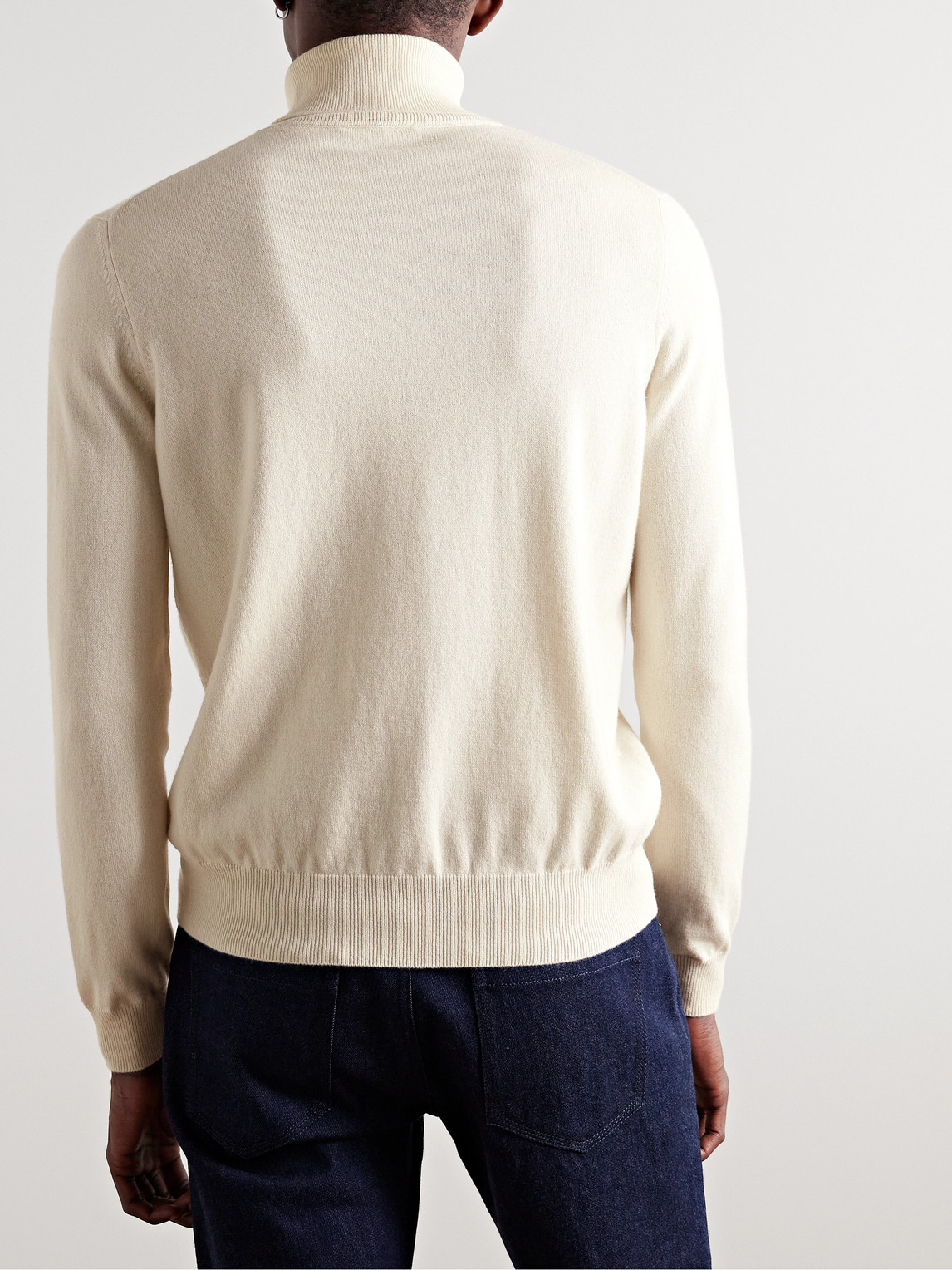 Shop Loro Piana Slim-fit Baby Cashmere Rollneck Sweater In Neutrals