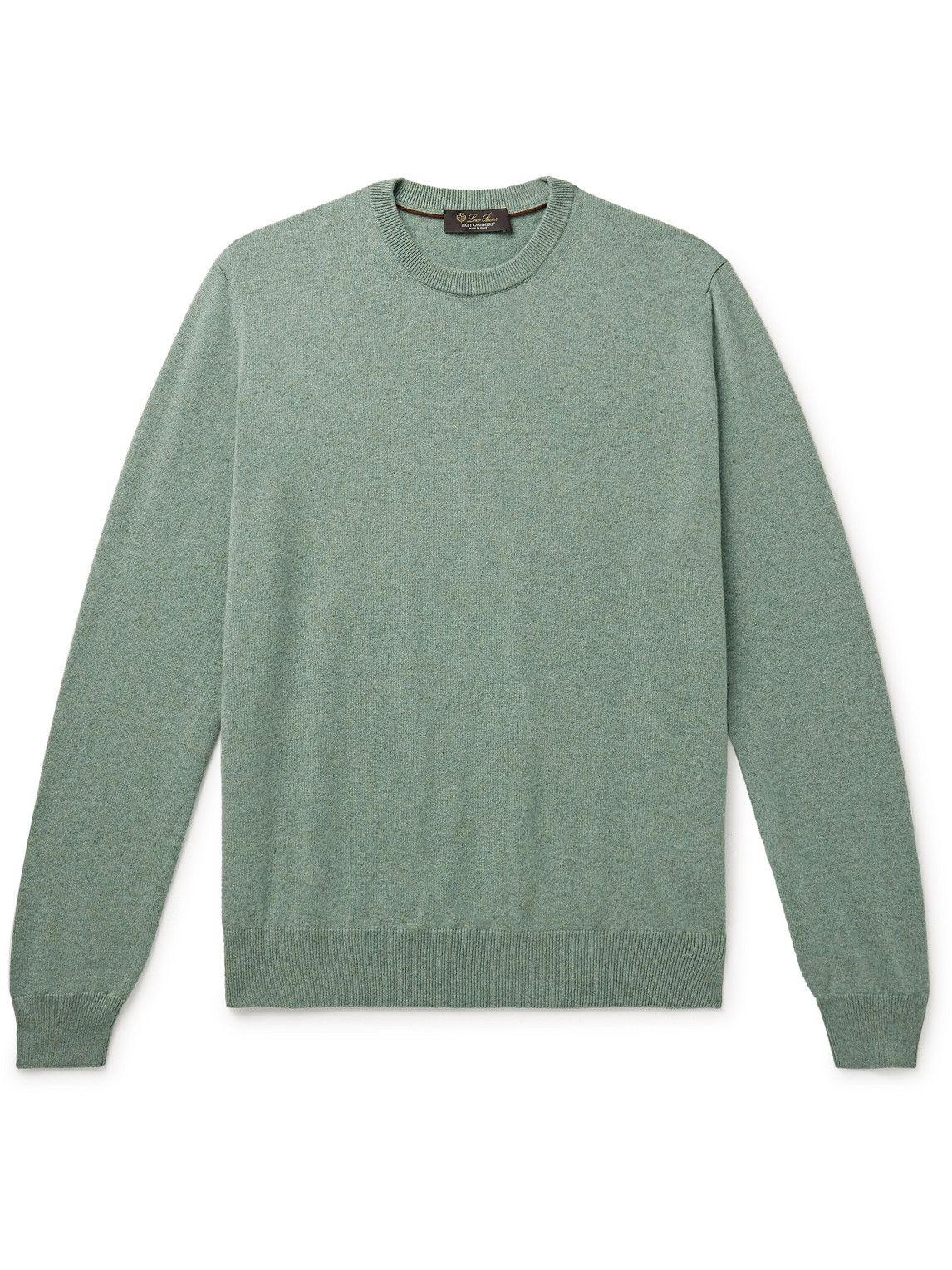 Loro Piana Slim-fit Baby Cashmere Sweater In Green
