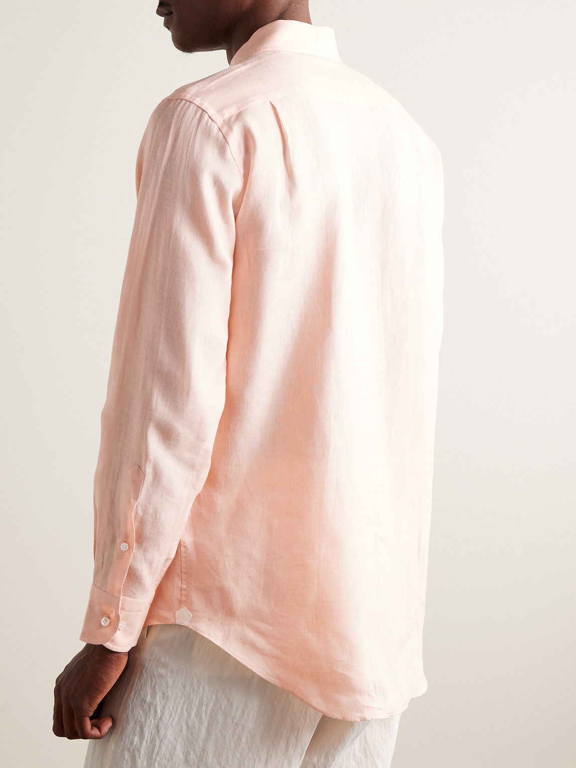 Loro Piana Andre Arizona Linen Shirt In Pink