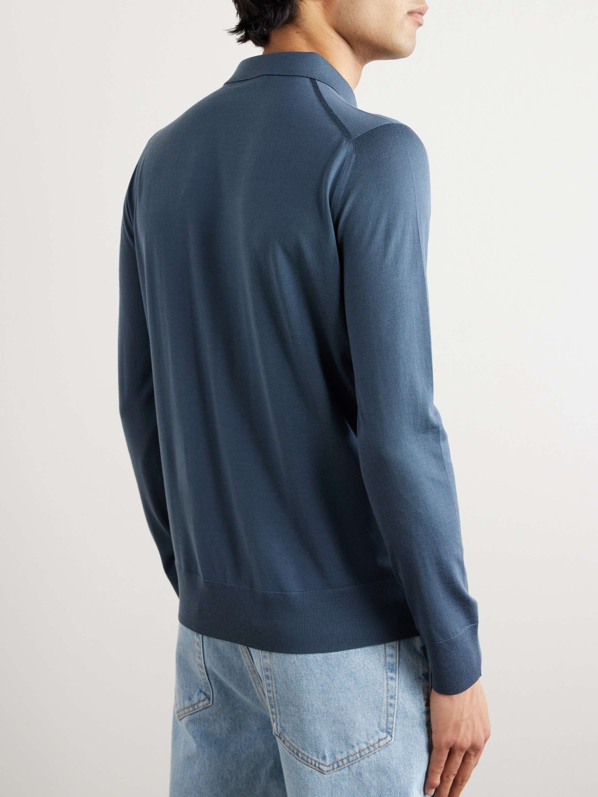 LORO PIANA Slim-Fit Wish Virgin Wool Polo Shirt