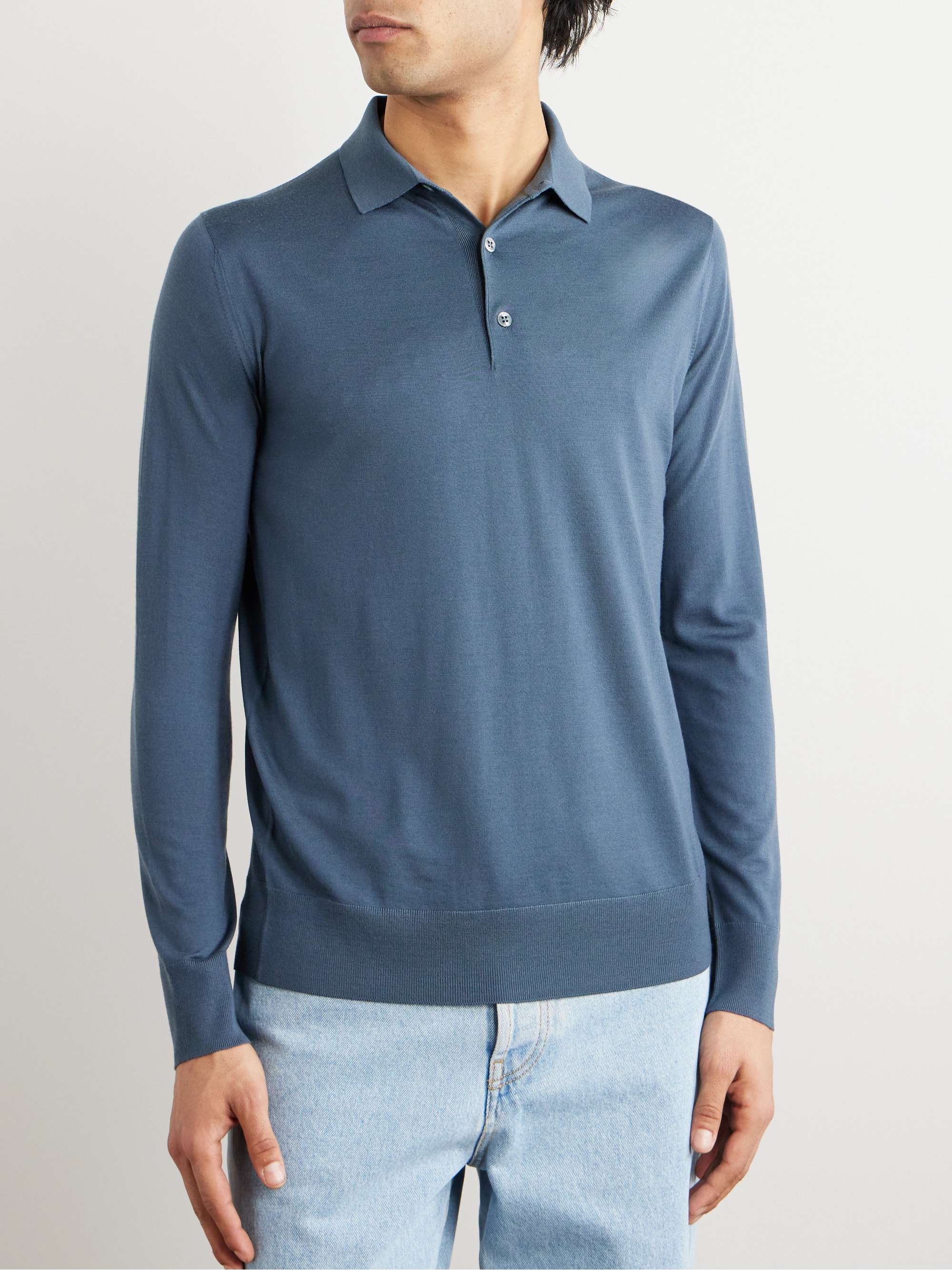 LORO PIANA Slim-Fit Wish Virgin Wool Polo Shirt