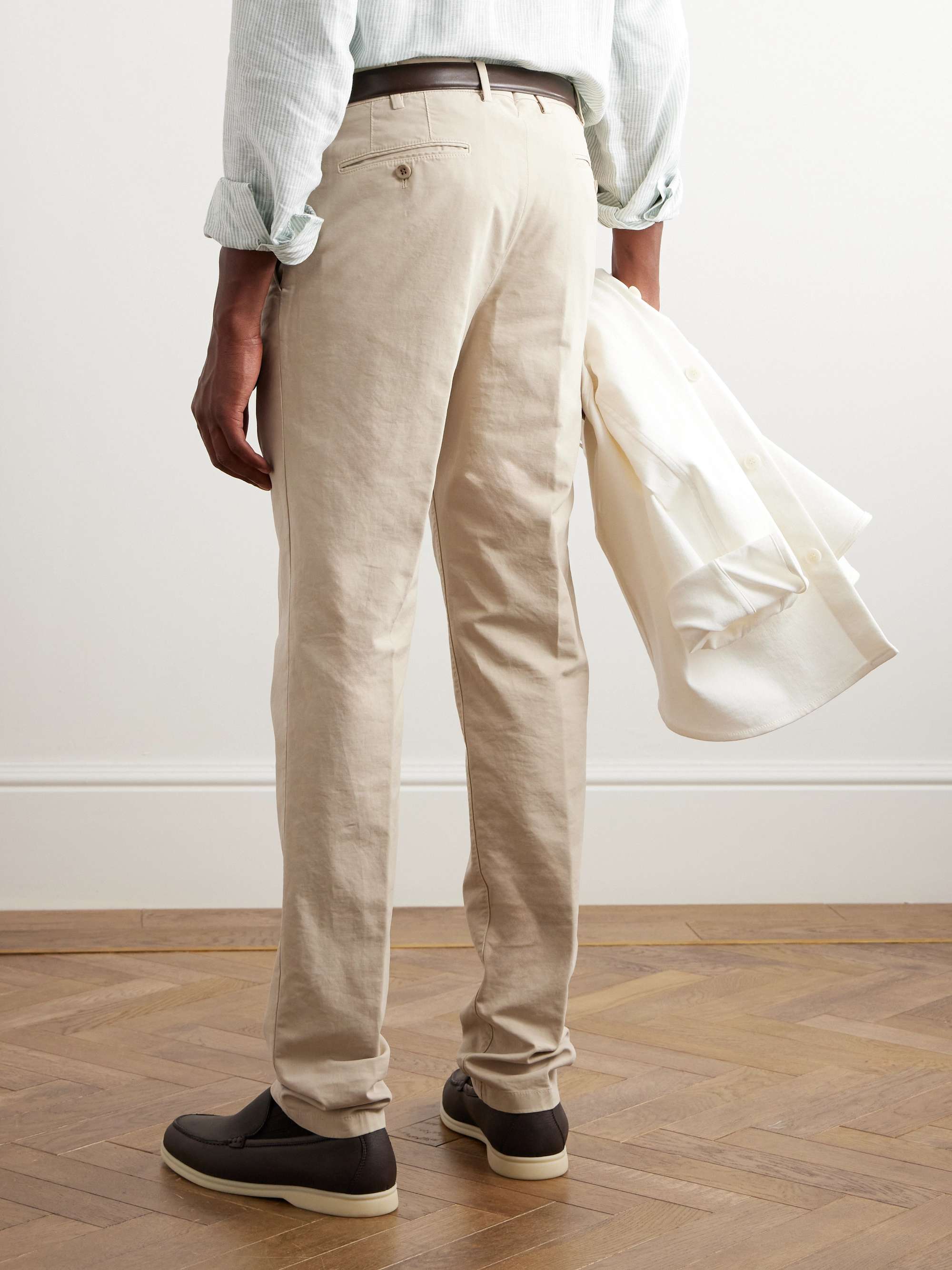 LORO PIANA Slim-Fit Cotton-Blend Trousers