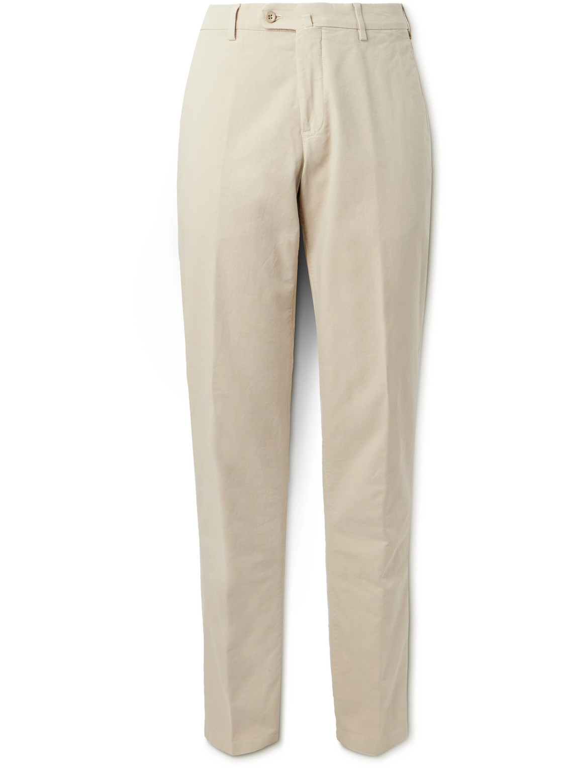 Loro Piana Slim-fit Cotton-blend Trousers In Neutrals