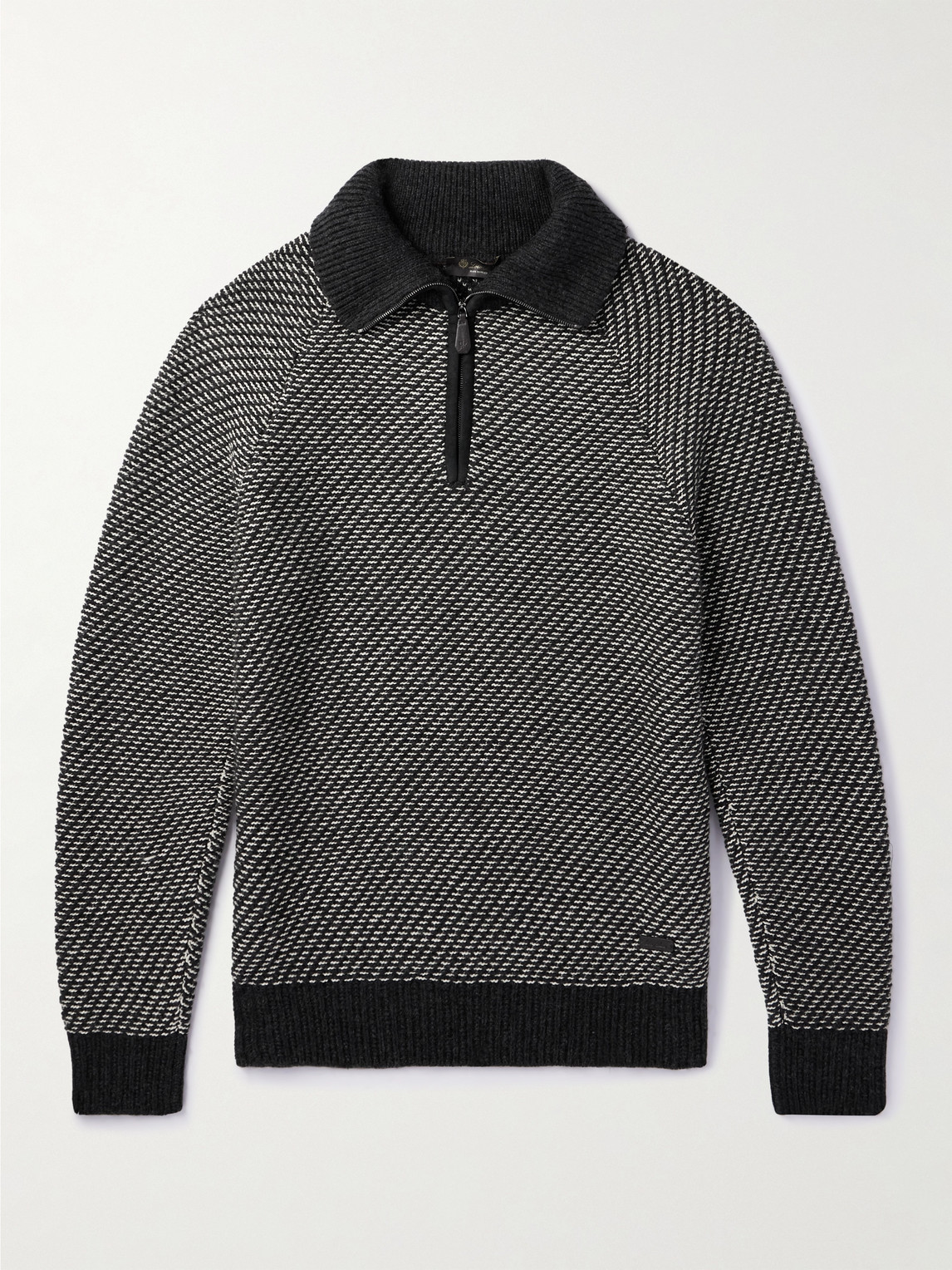 Loro Piana Loro Piana - Cashmere and Cotton-Blend Half-Zip Sweater - Men - Gray - IT 50 aus 80% Cashmere 20% Cotton in Gray