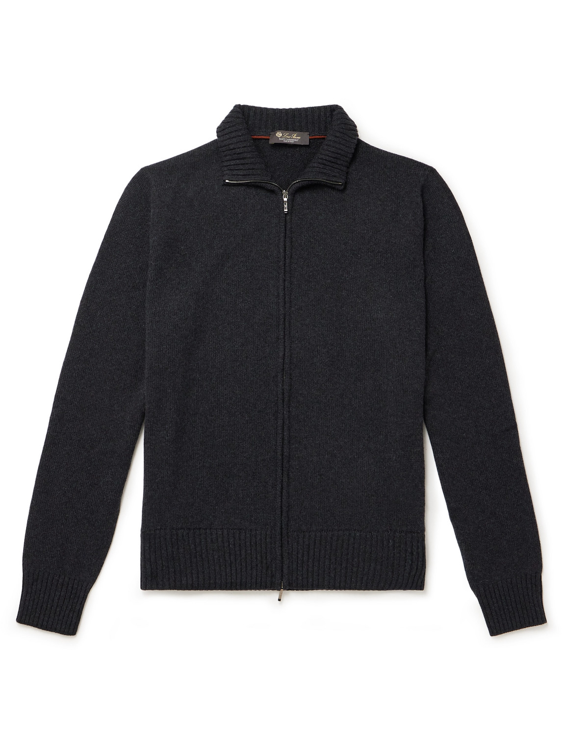 Loro Piana Cashmere Zip-up Sweater In Gray