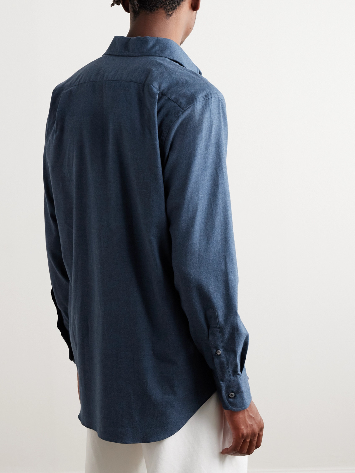Shop Loro Piana André Cotton-flannel Shirt In Blue