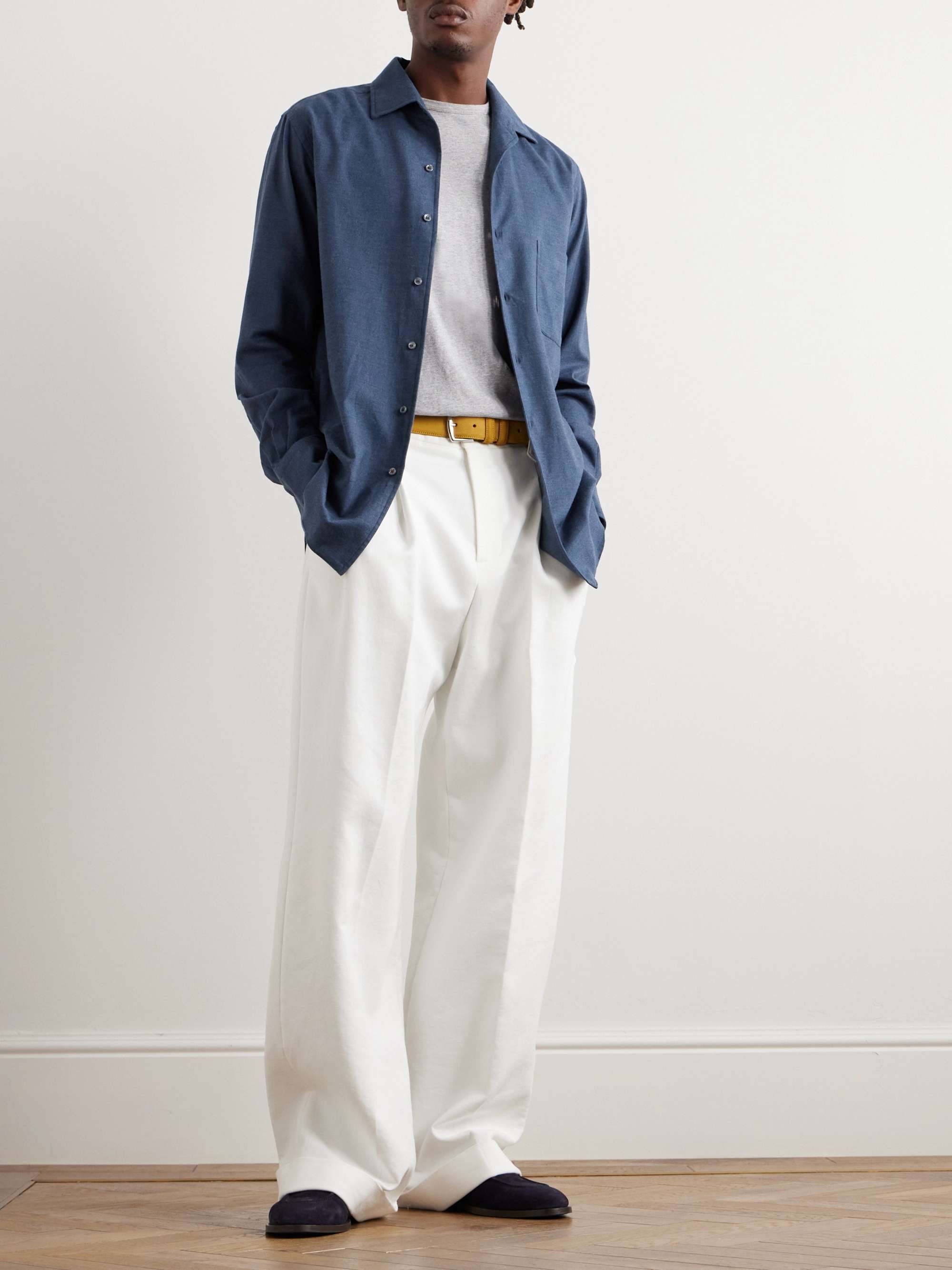 LORO PIANA André Cotton-Flannel Shirt for Men | MR PORTER