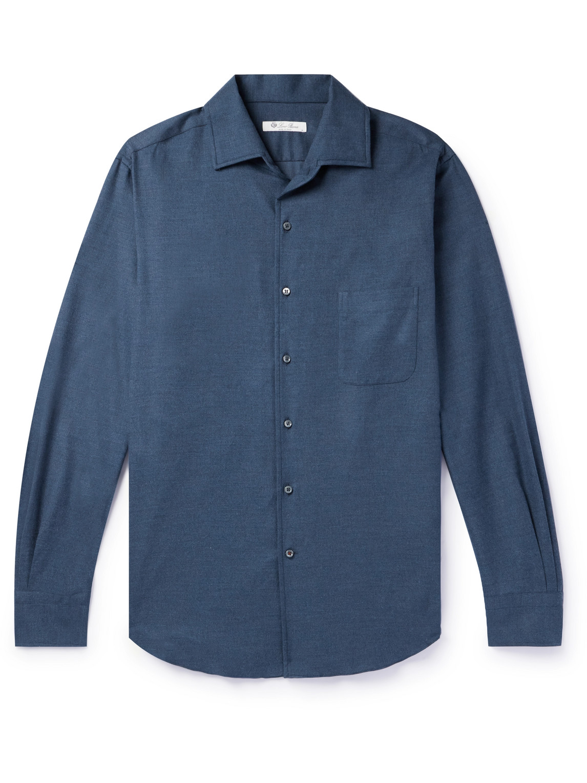 Loro Piana Andre Cotton-flannel Shirt In Blue