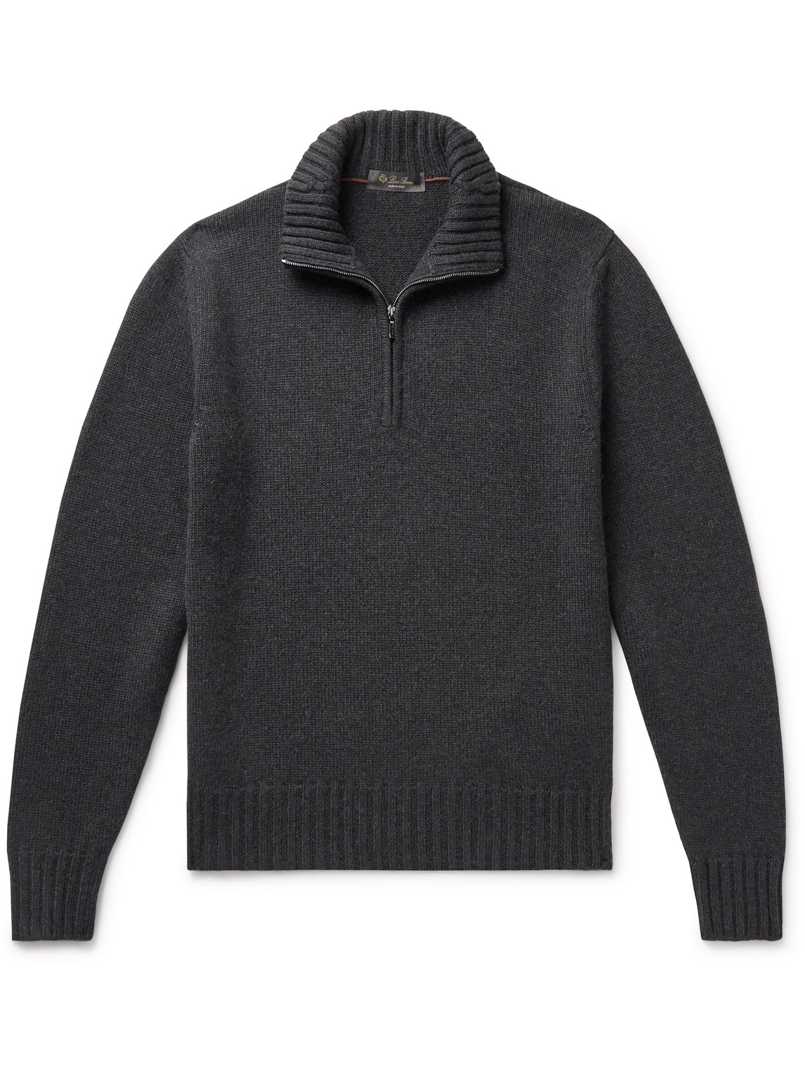 Loro Piana Cashmere Half-zip Sweater In Gray
