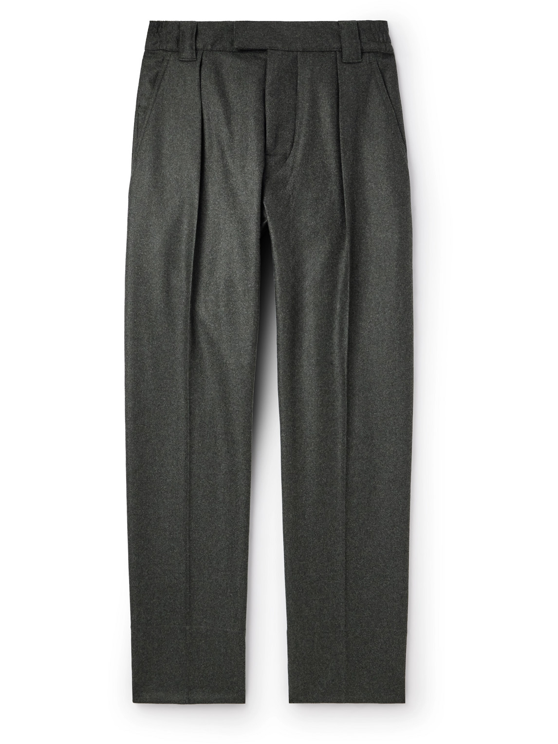 Shop Loro Piana Reinga Straight-leg Wish® Wool And Cashmere-blend Trousers In Green