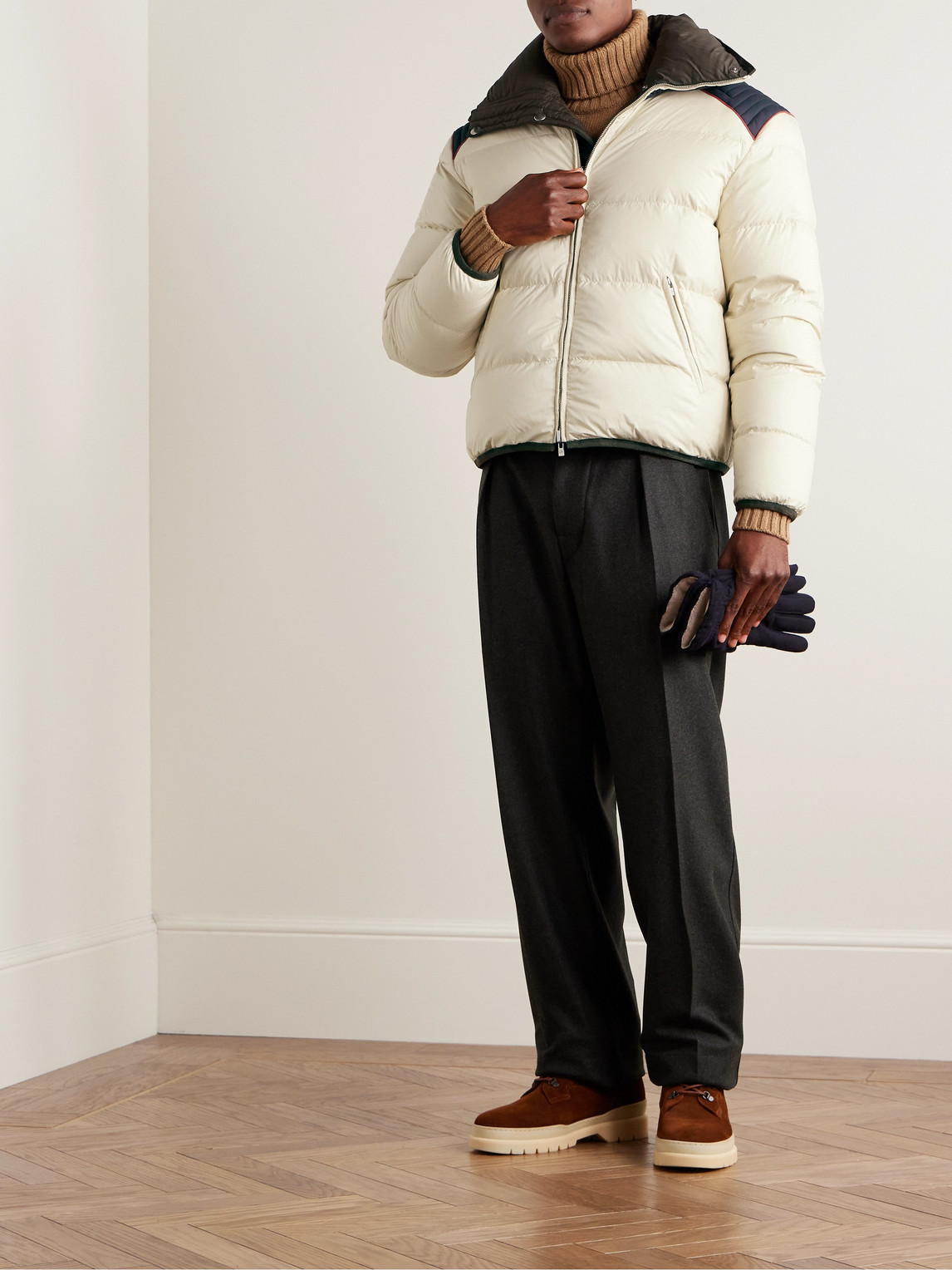 Shop Loro Piana Slim-fit Reversible Quilted Shell Down Jacket In Neutrals