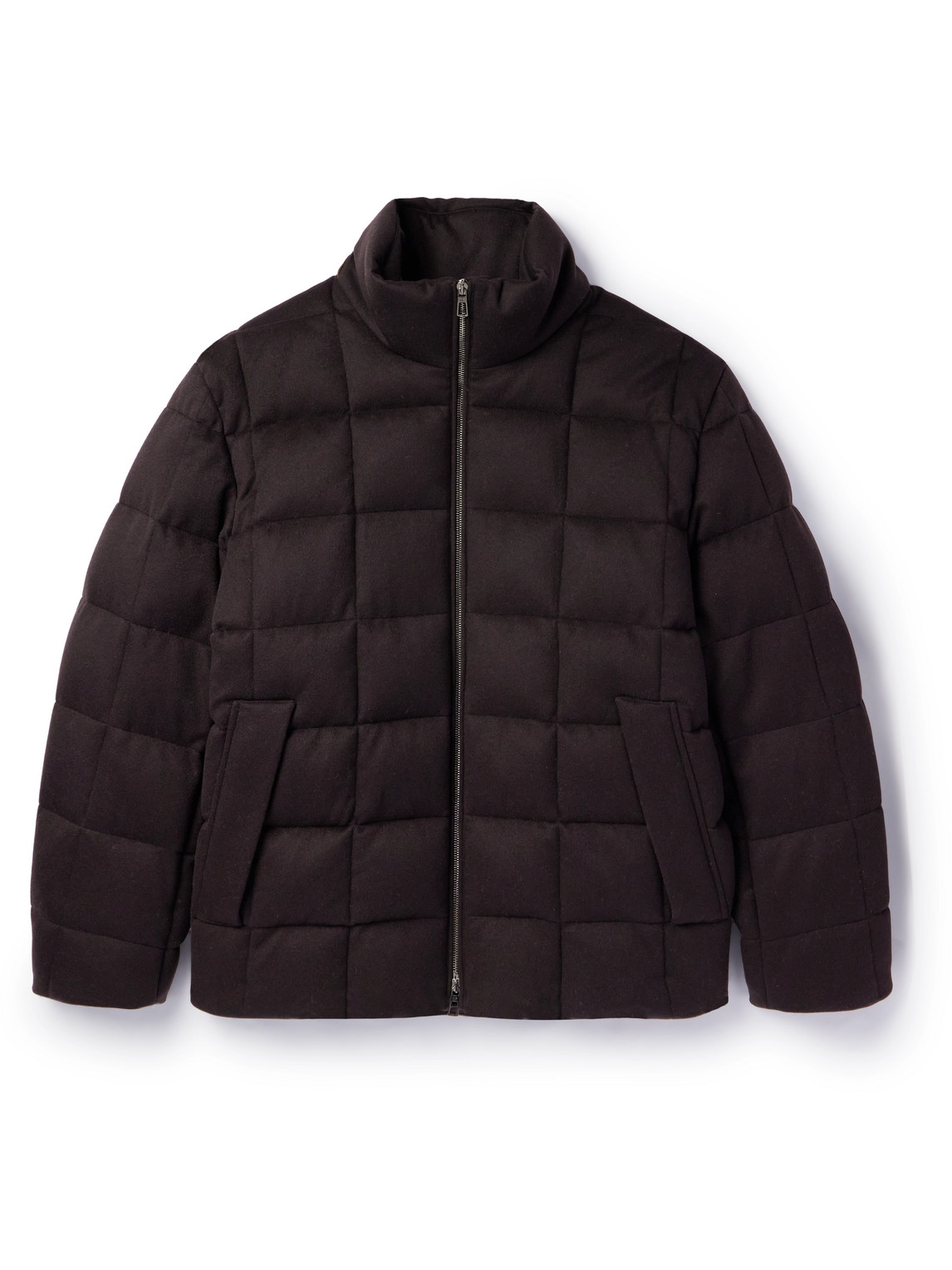 Loro Piana Tuul Suede-trimmed Quilted Cashmere Down Jacket In Black
