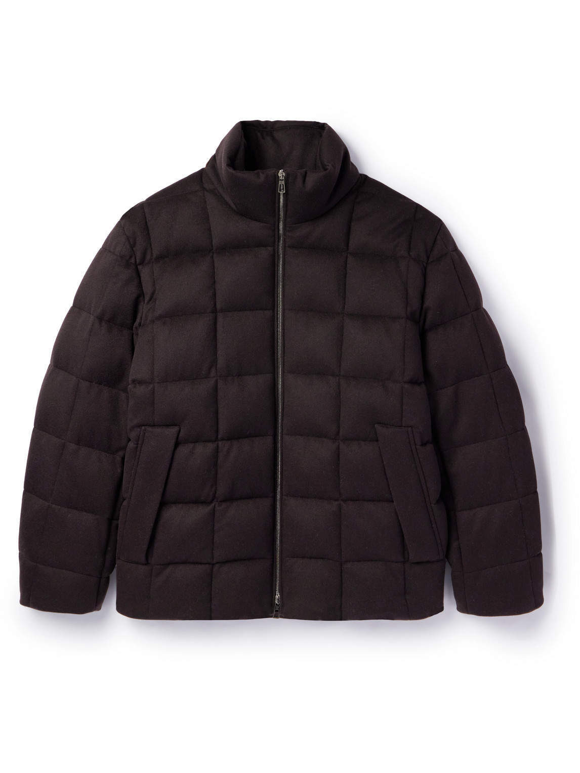 Tuul Suede-Trimmed Quilted Cashmere Down Jacket