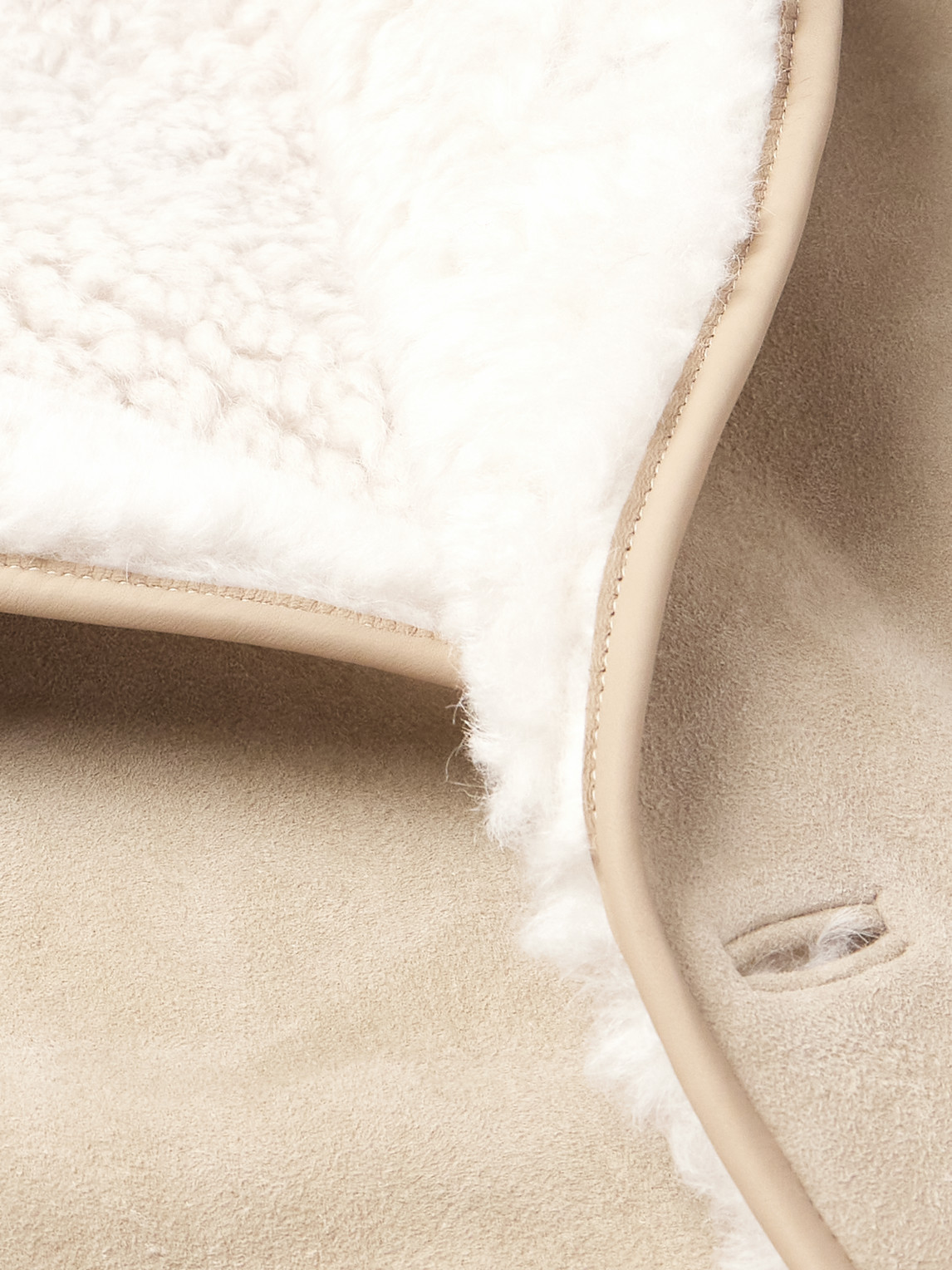 Shop Loro Piana Leather-trimmed Shearling Coat In Neutrals