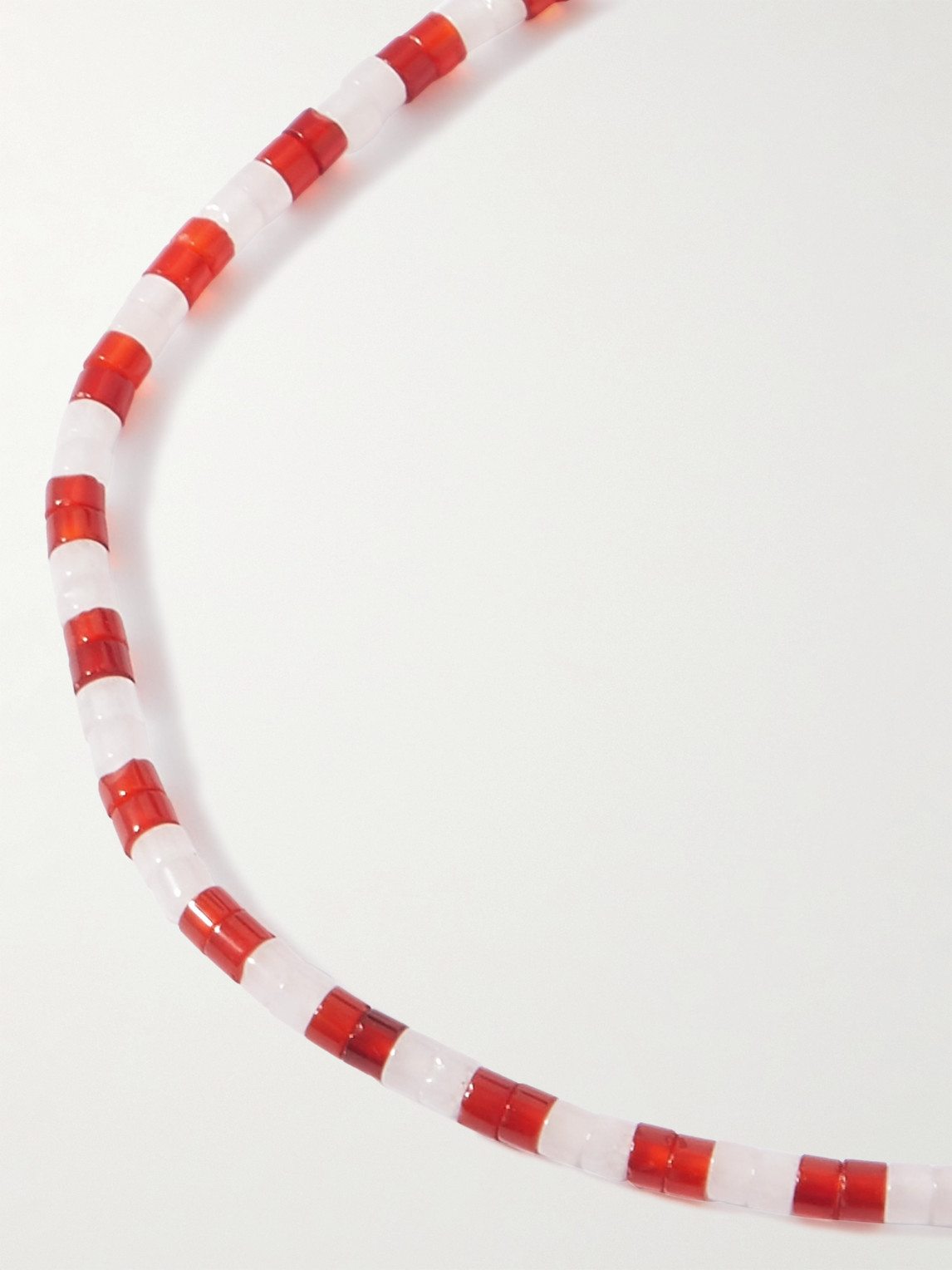 Shop Miansai Kai Silver Carnelian Beaded Necklace In Red