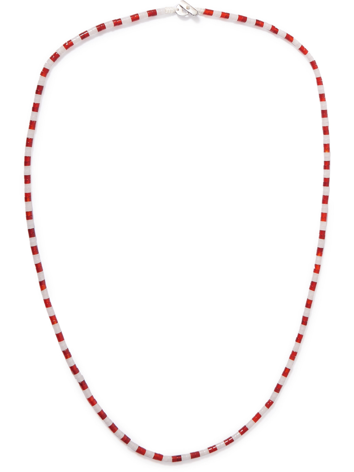 Miansai Kai Silver Carnelian Beaded Necklace In Red