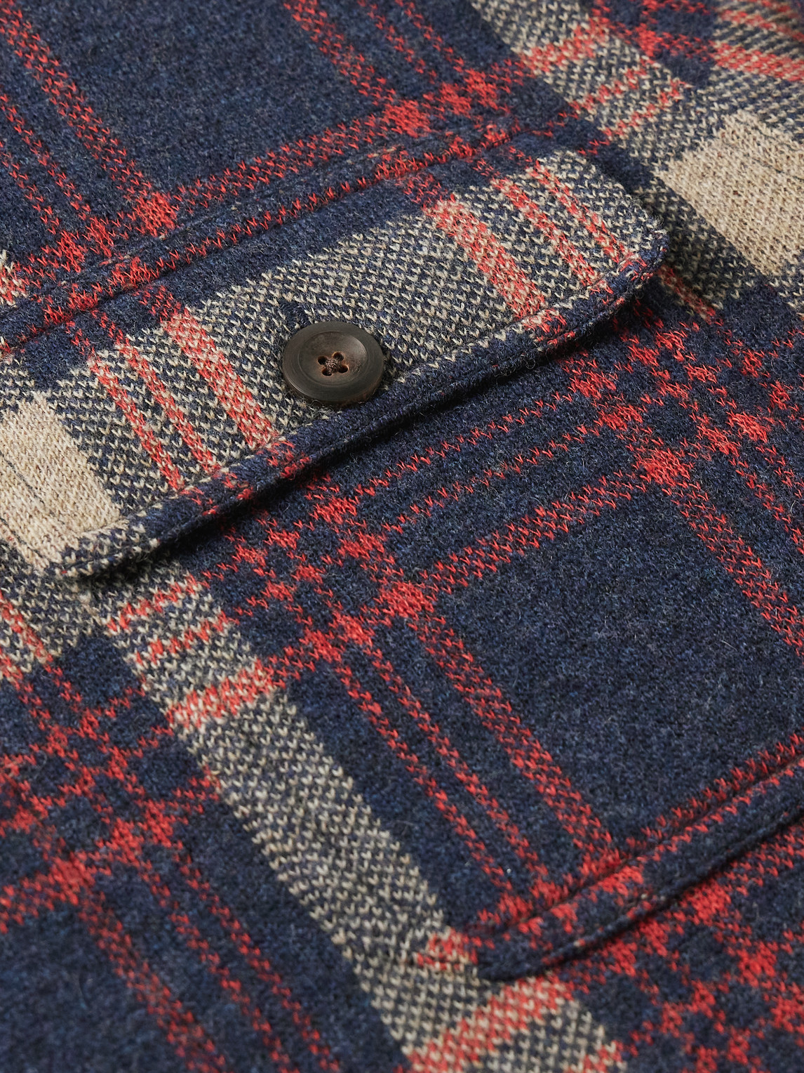 Shop Rrl Matlock Checked Wool, Linen And Cashmere-blend Shirt In Blue