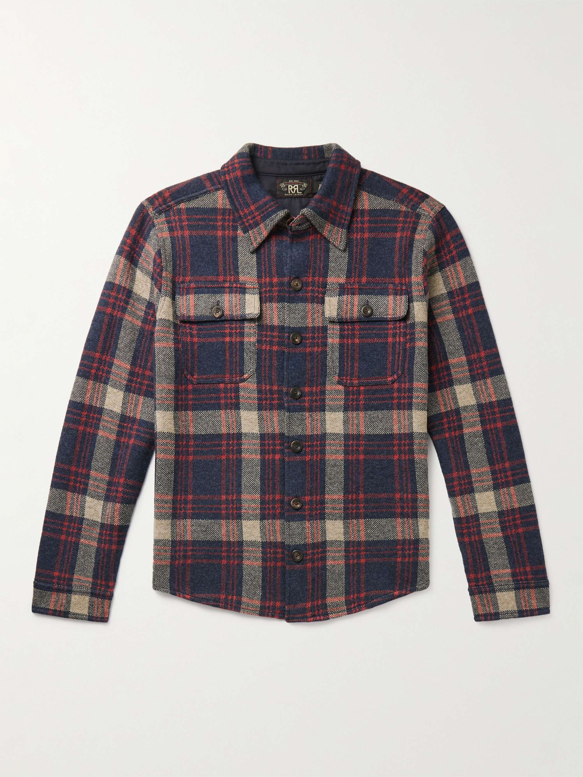 RRL Matlock Checked Wool, Linen and Cashmere-Blend Shirt for Men | MR ...