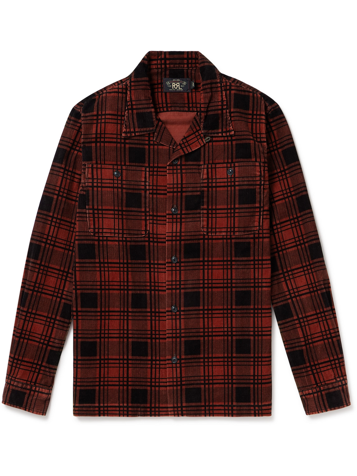 Rrl Monterey Checked Cotton-corduroy Overshirt In Red