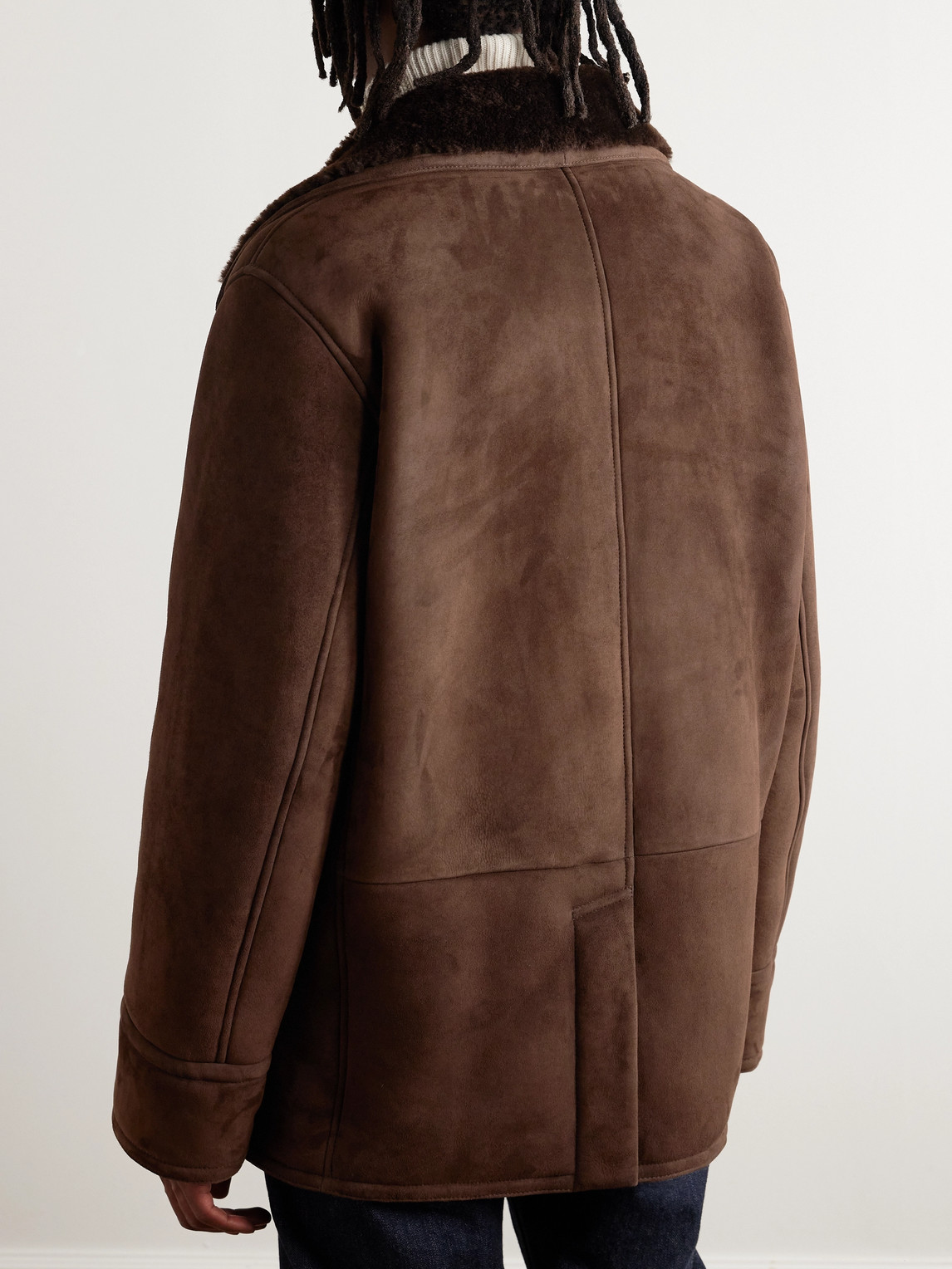 Shop Polo Ralph Lauren The Polo Double-breasted Shearling Coat In Brown