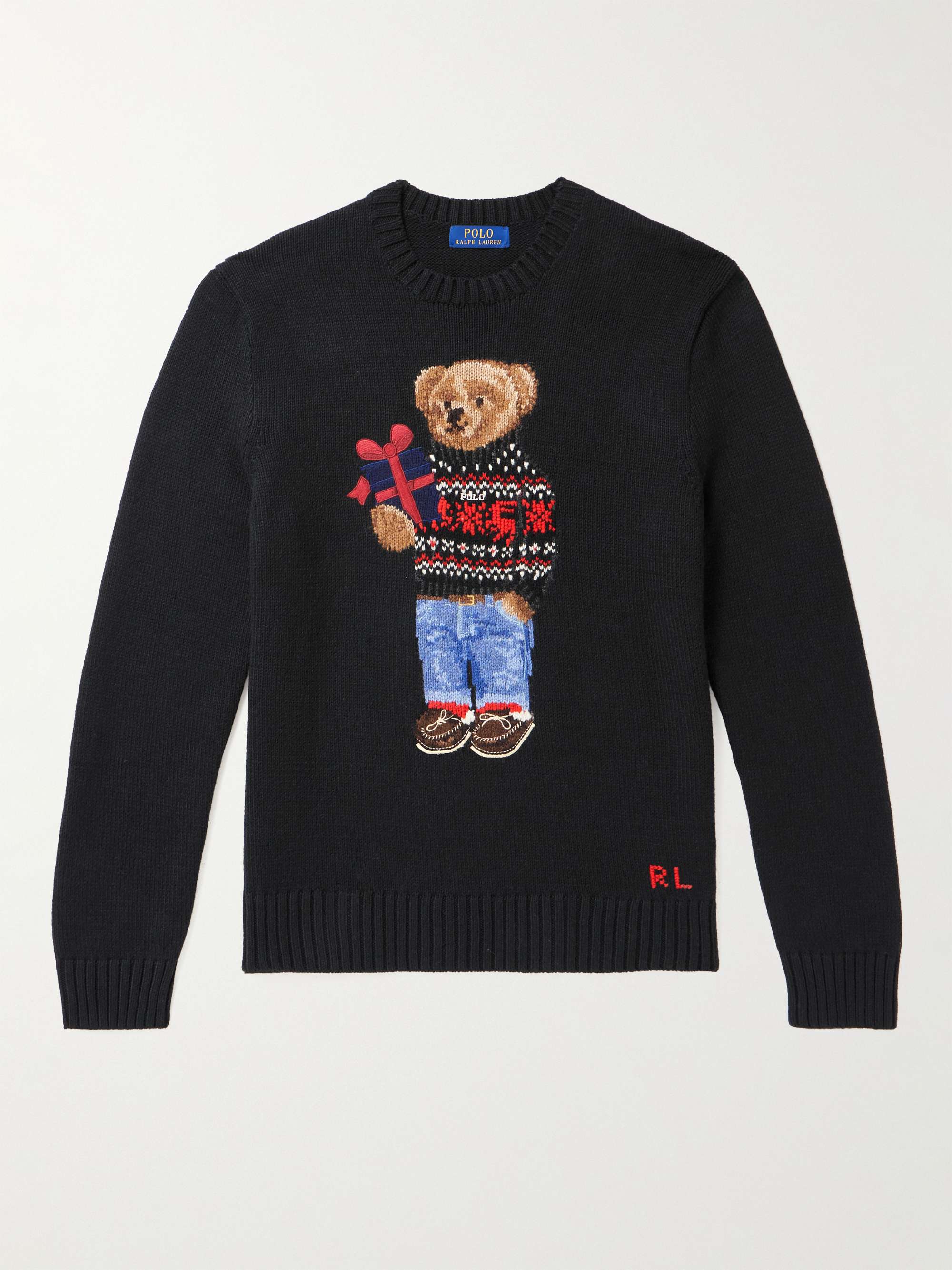 POLO RALPH LAUREN Embroidered Intarsia Cotton and Cashmere-Blend ...