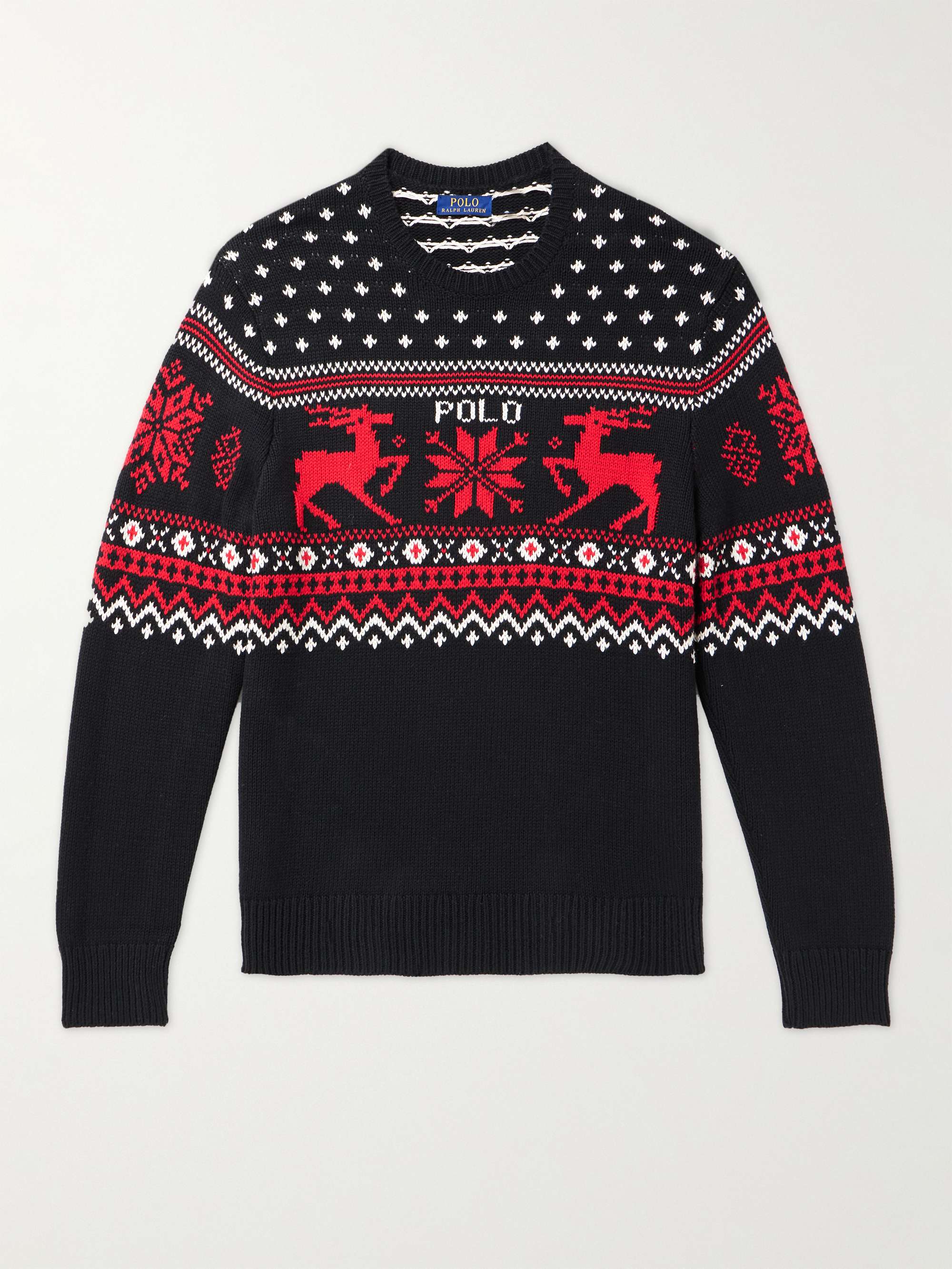 POLO RALPH LAUREN Fair Isle In Cotton and Cashmere-Blend Sweater,Black