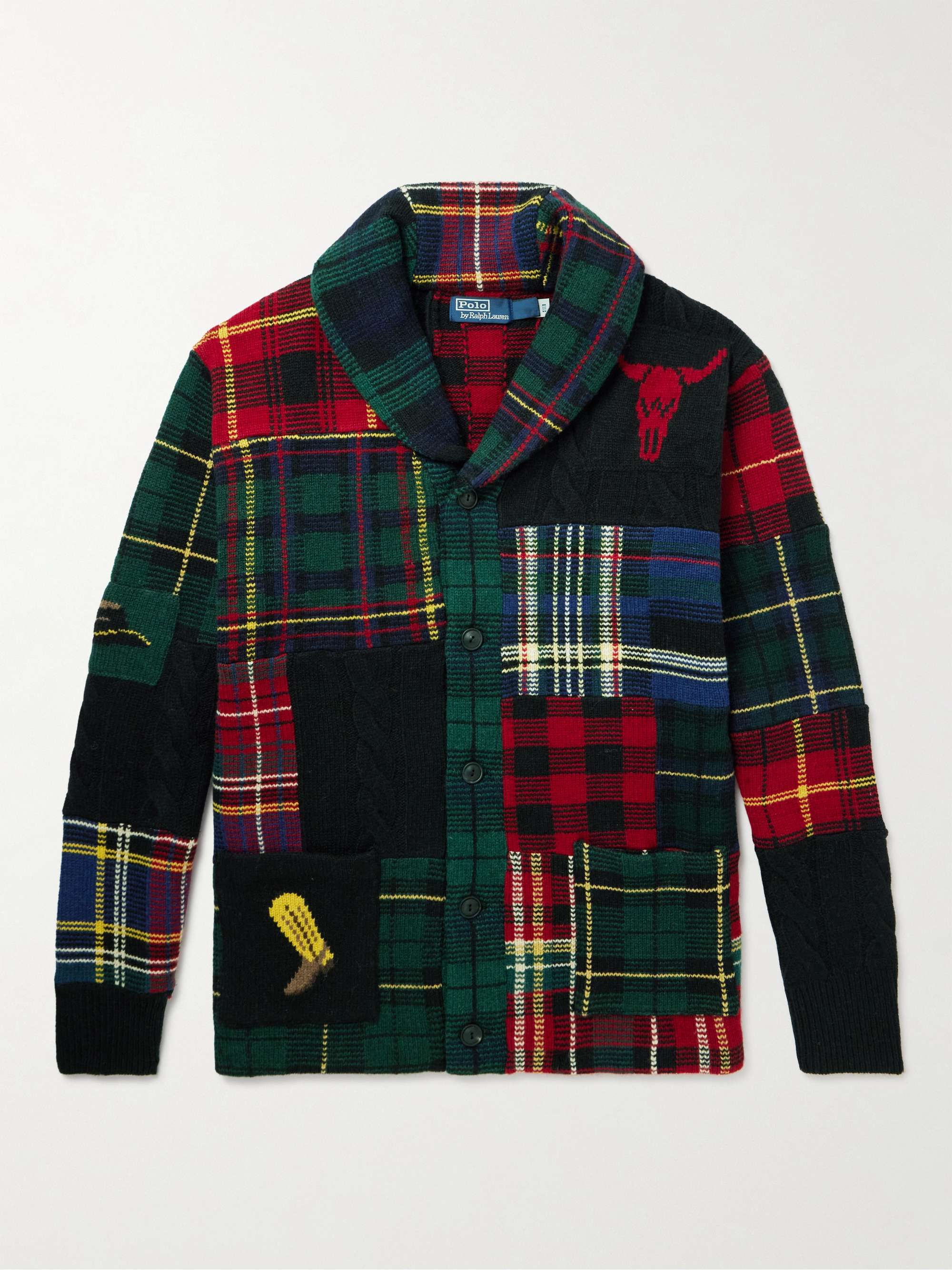 POLO RALPH LAUREN Checked Wool-Blend Cardigan for Men | MR PORTER