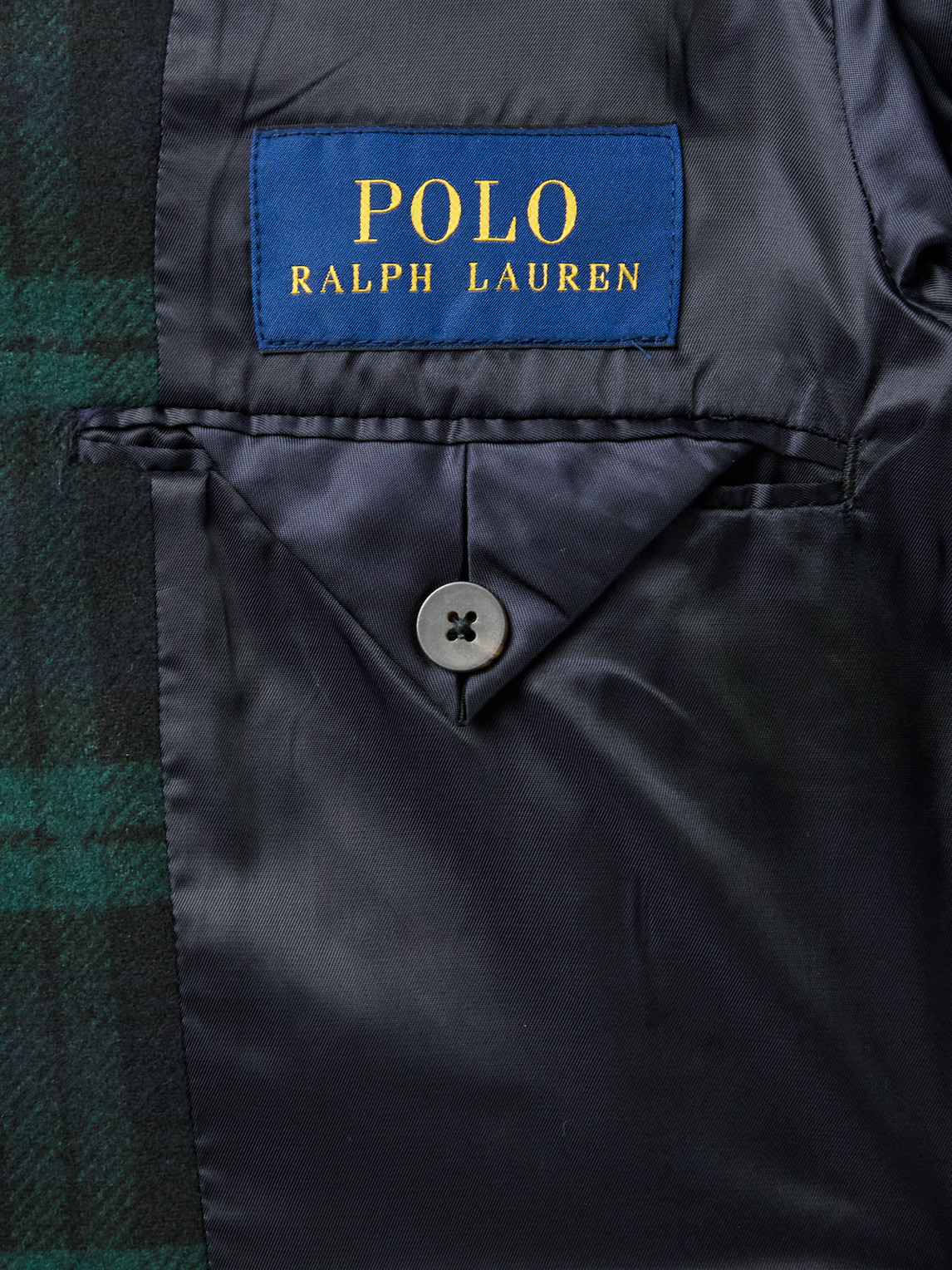 Shop Polo Ralph Lauren Slim-fit Checked Recycled-felt Blazer In Blue