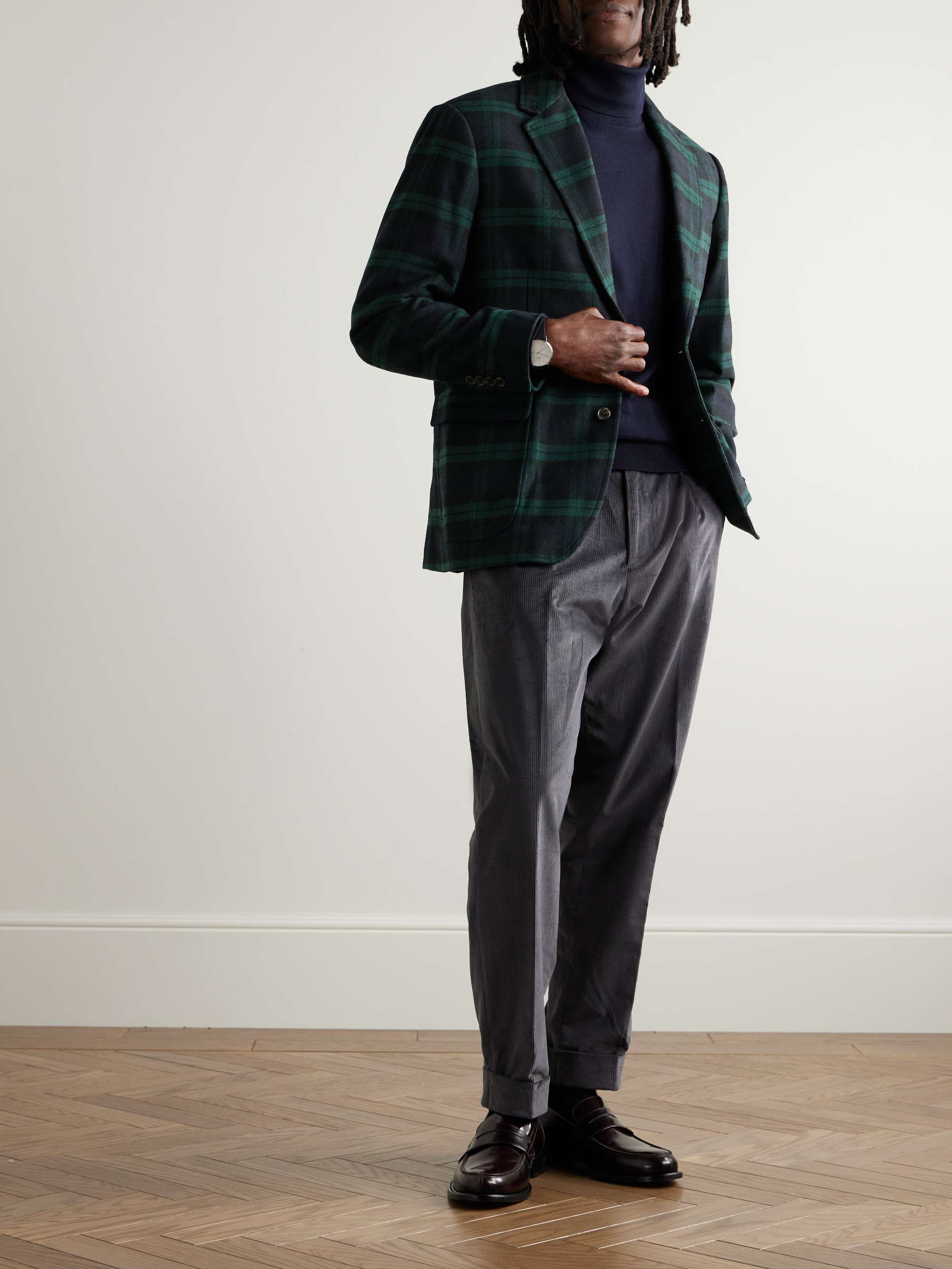 POLO RALPH LAUREN Slim-Fit Checked Recycled-Felt Blazer for Men | MR PORTER