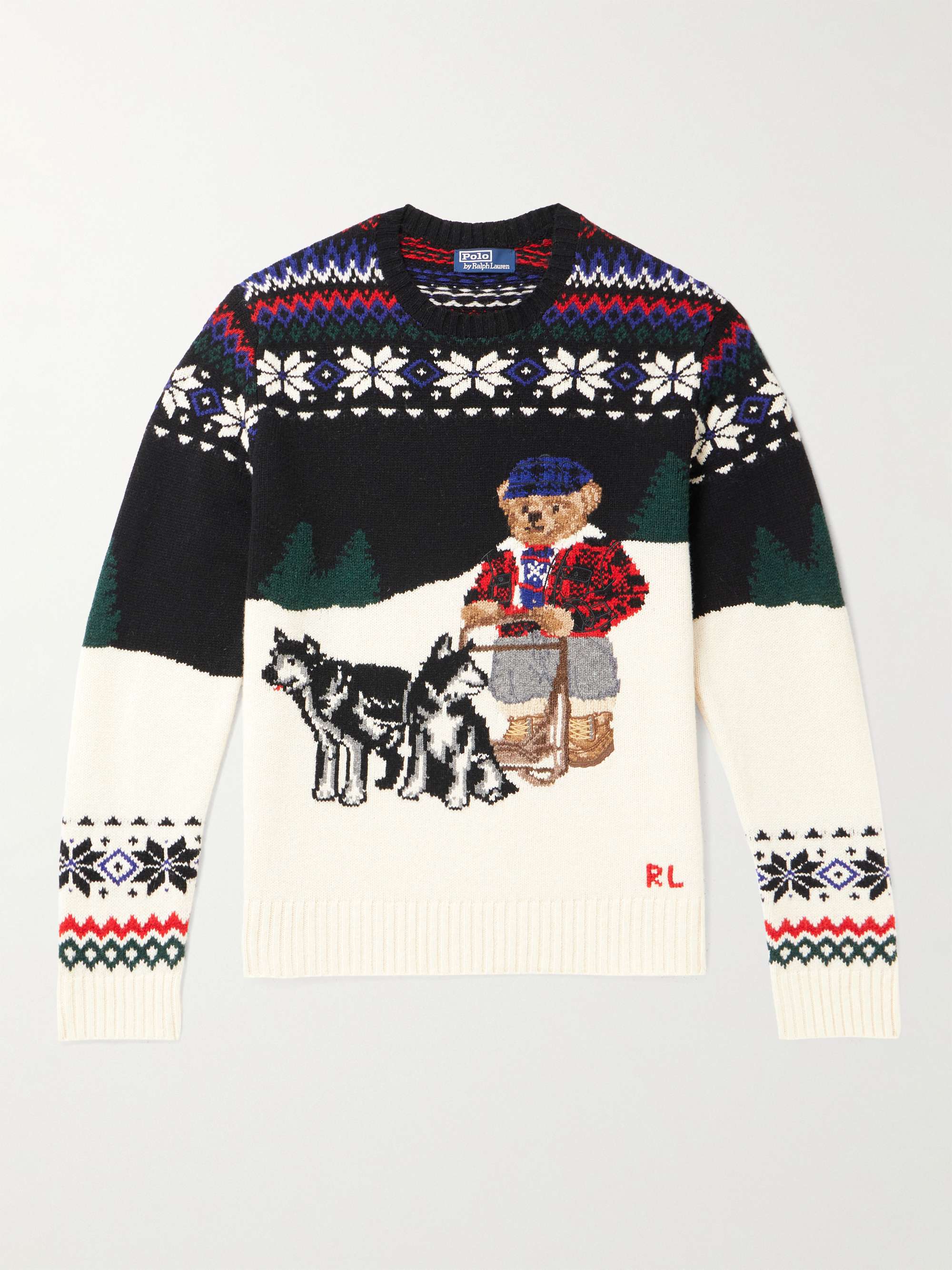 POLO RALPH LAUREN Fair Isle Intarsia Embroidered Wool-Blend Sweater,Multi