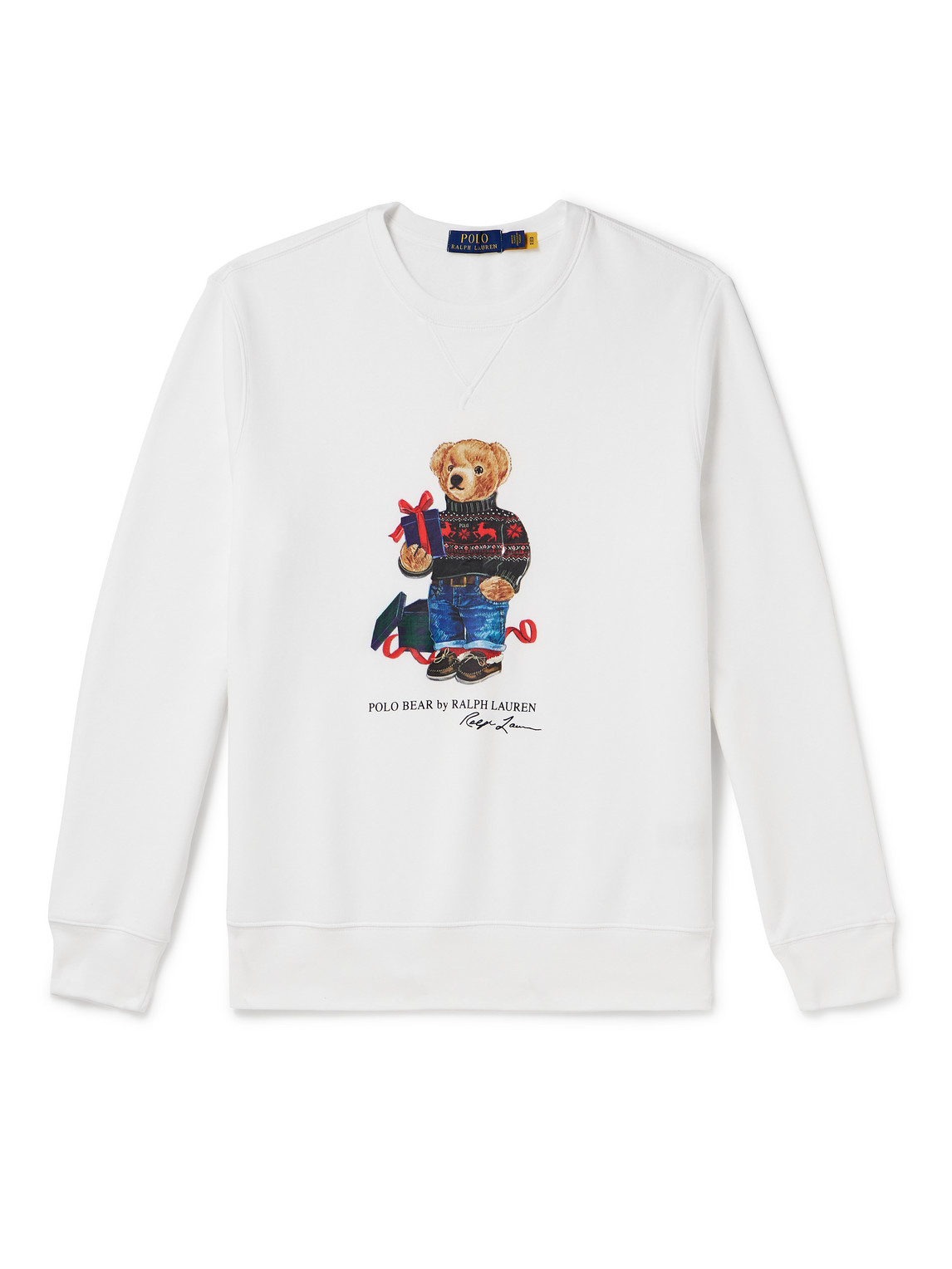 Polo Ralph Lauren Printed Cotton-blend Jersey Sweatshirt In White