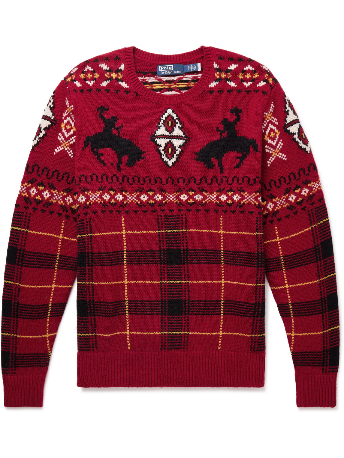 Shop Polo Ralph Lauren Intarsia Wool-blend Sweater In Red