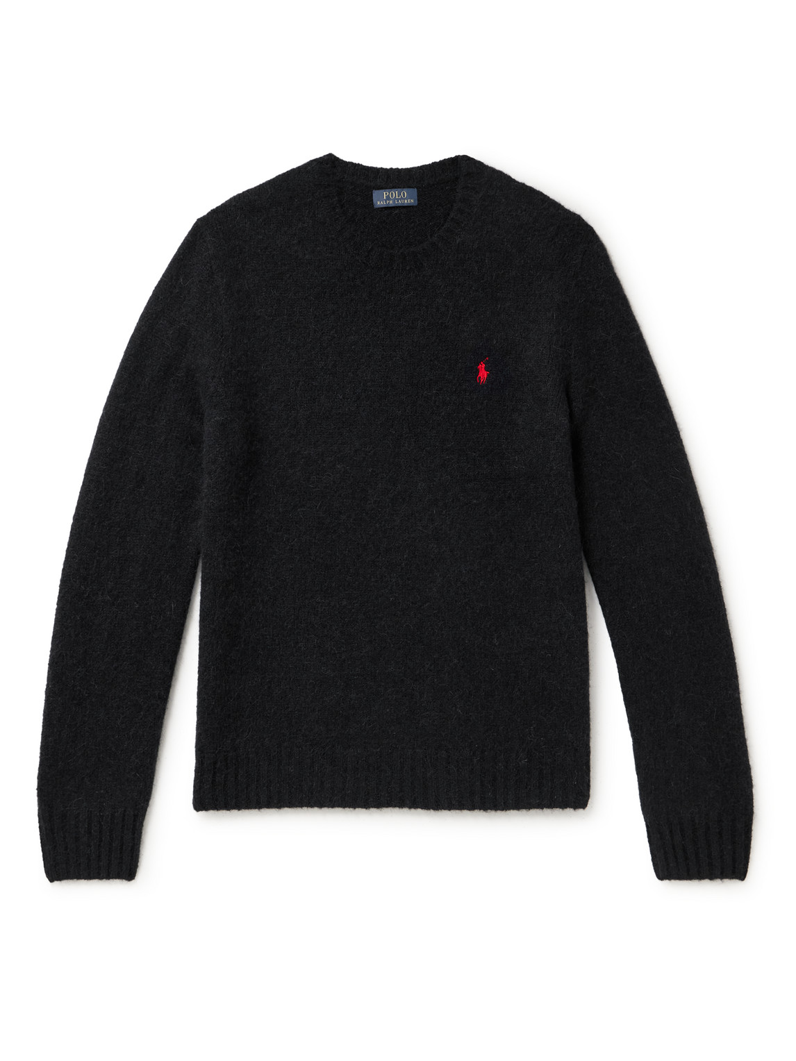Polo Ralph Lauren Logo-embroidered Knitted Sweater In Black