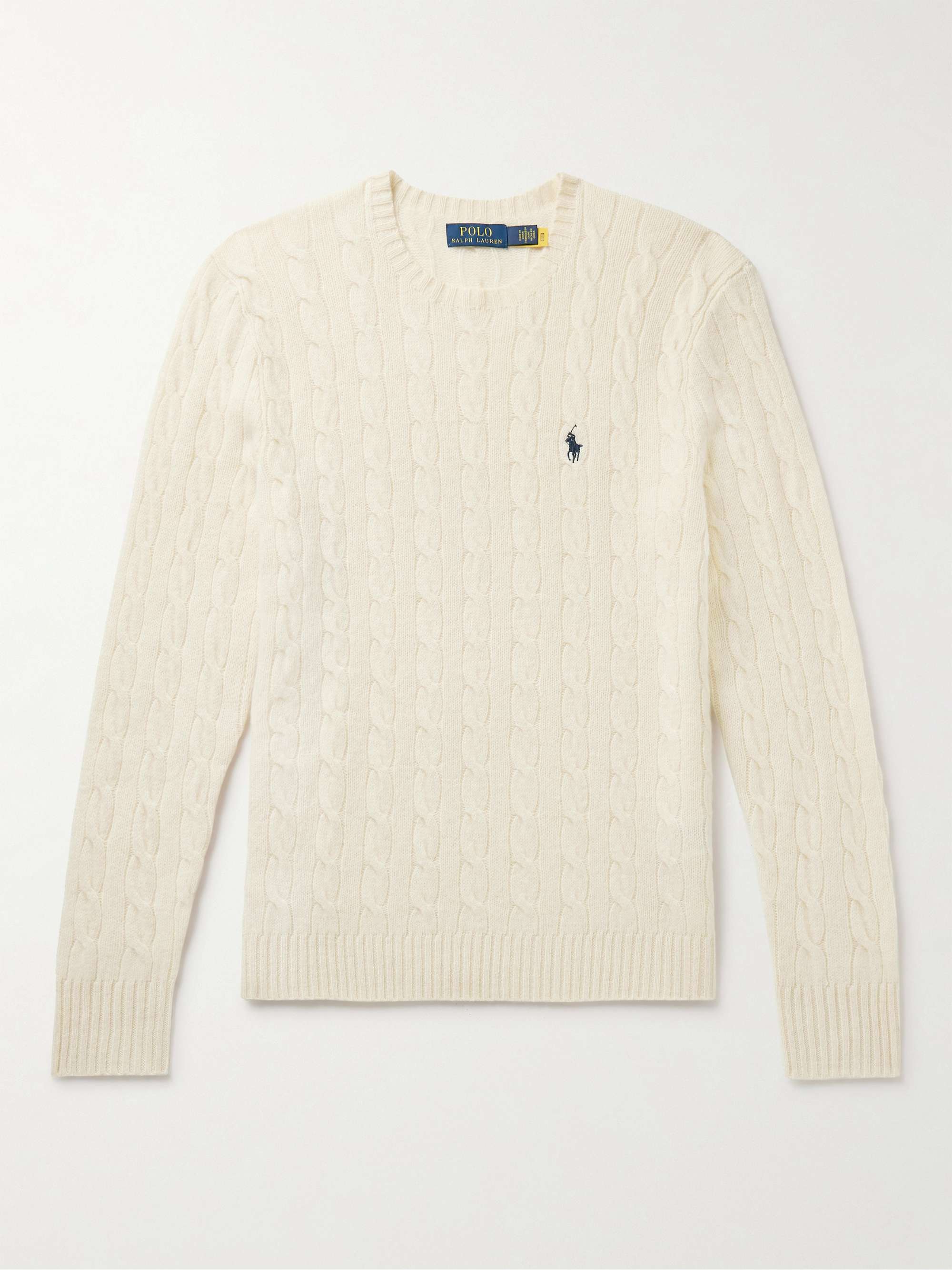 POLO RALPH LAUREN Slim-Fit Cable-Knit Wool and Cashmere-Blend Sweater ...